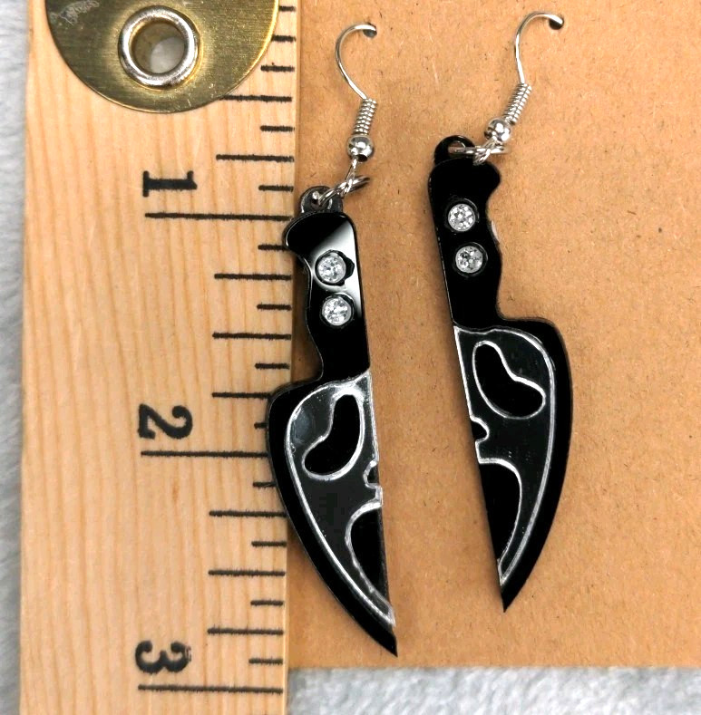 Ghostface Knife Earrings Dangle Scream Horror Movie Inspired