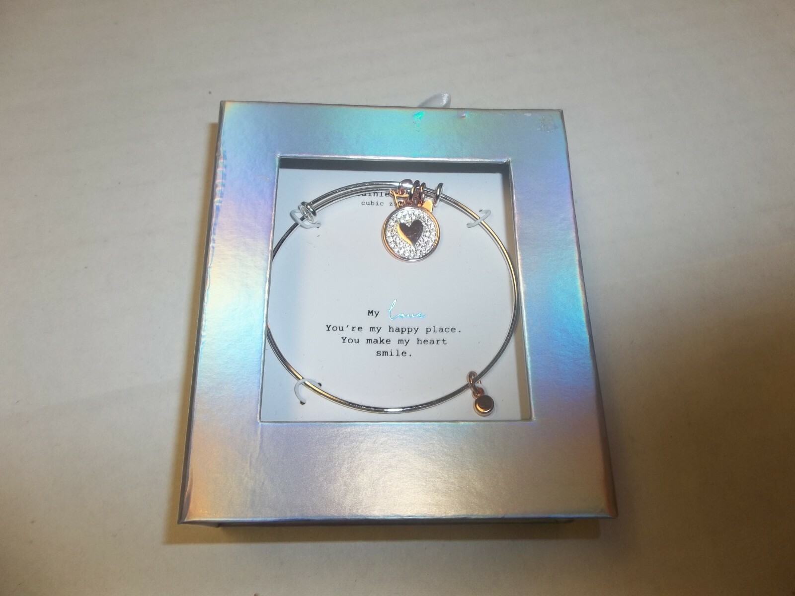 New Target Stainless Steel Expandable Bangle Bracelet Charms My Love