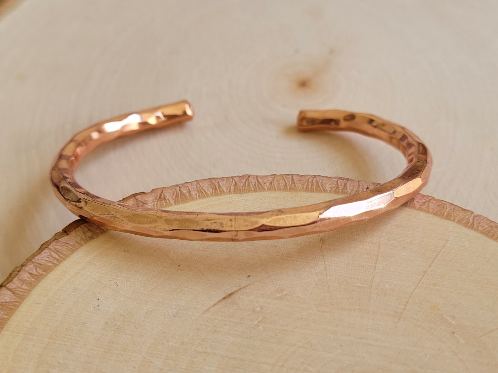 Hammered Solid Copper Cuff – Pure Copper Arthritis Therapy Adjustable Bracelet