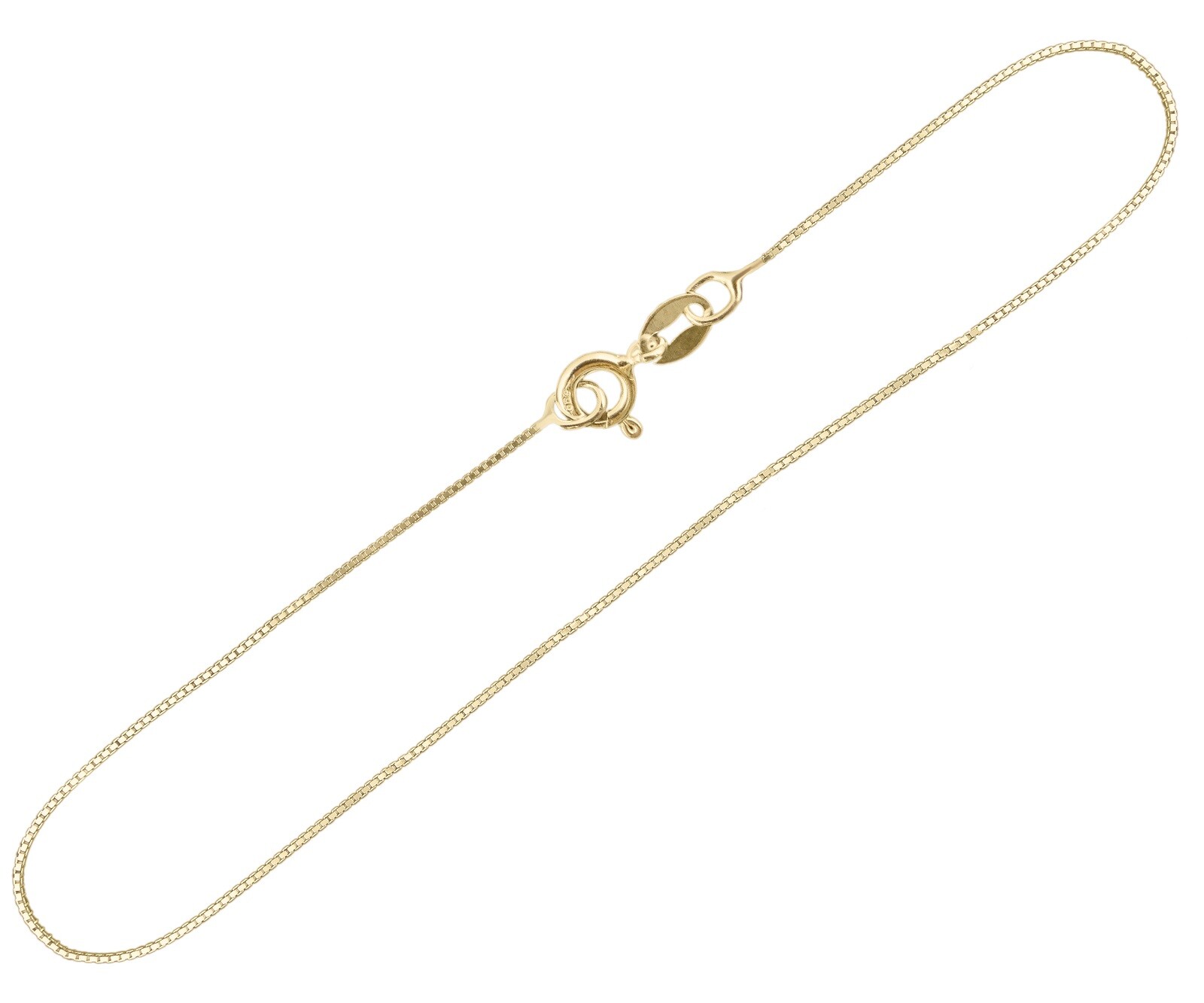 Gold Plated Sterling Silver BOX Chain Necklace 1mm 925 Italian 16″ – 30″ NEW