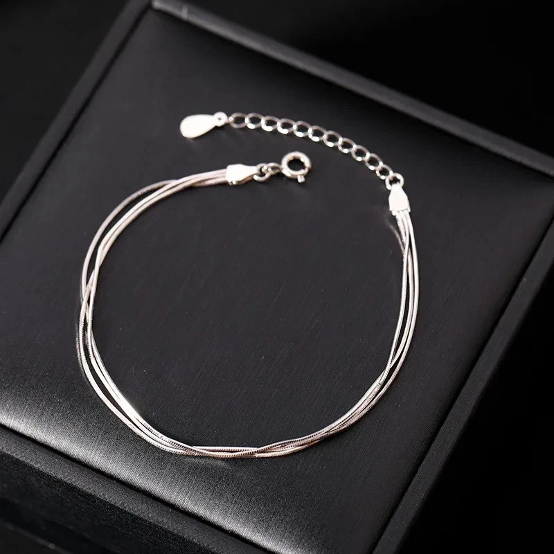 Genuine 925 Sterling Silver Ankle Bracelet Women Anklet Foot Jewelry Chain Beach