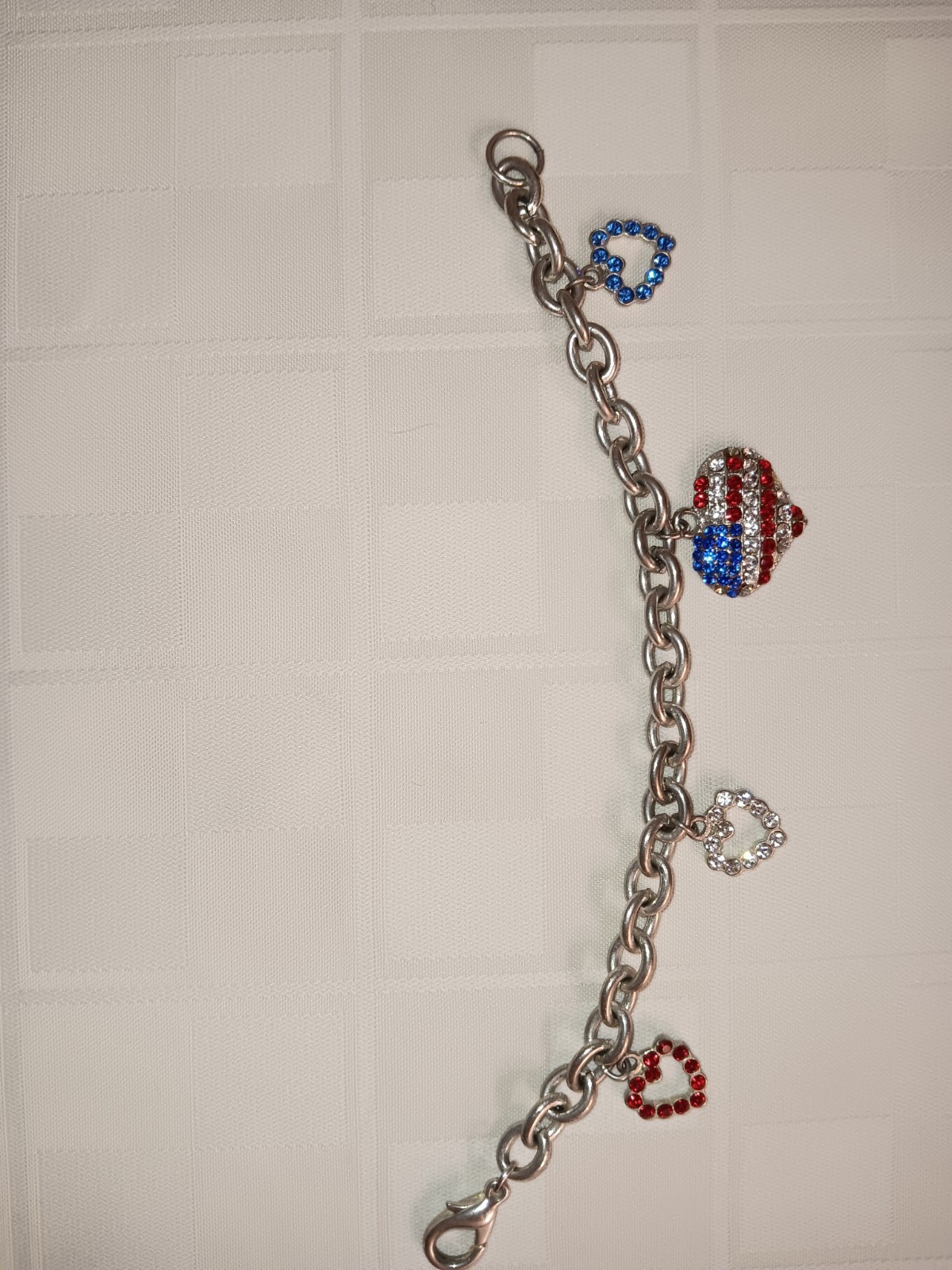 Patriotic red, white and blue bracelet