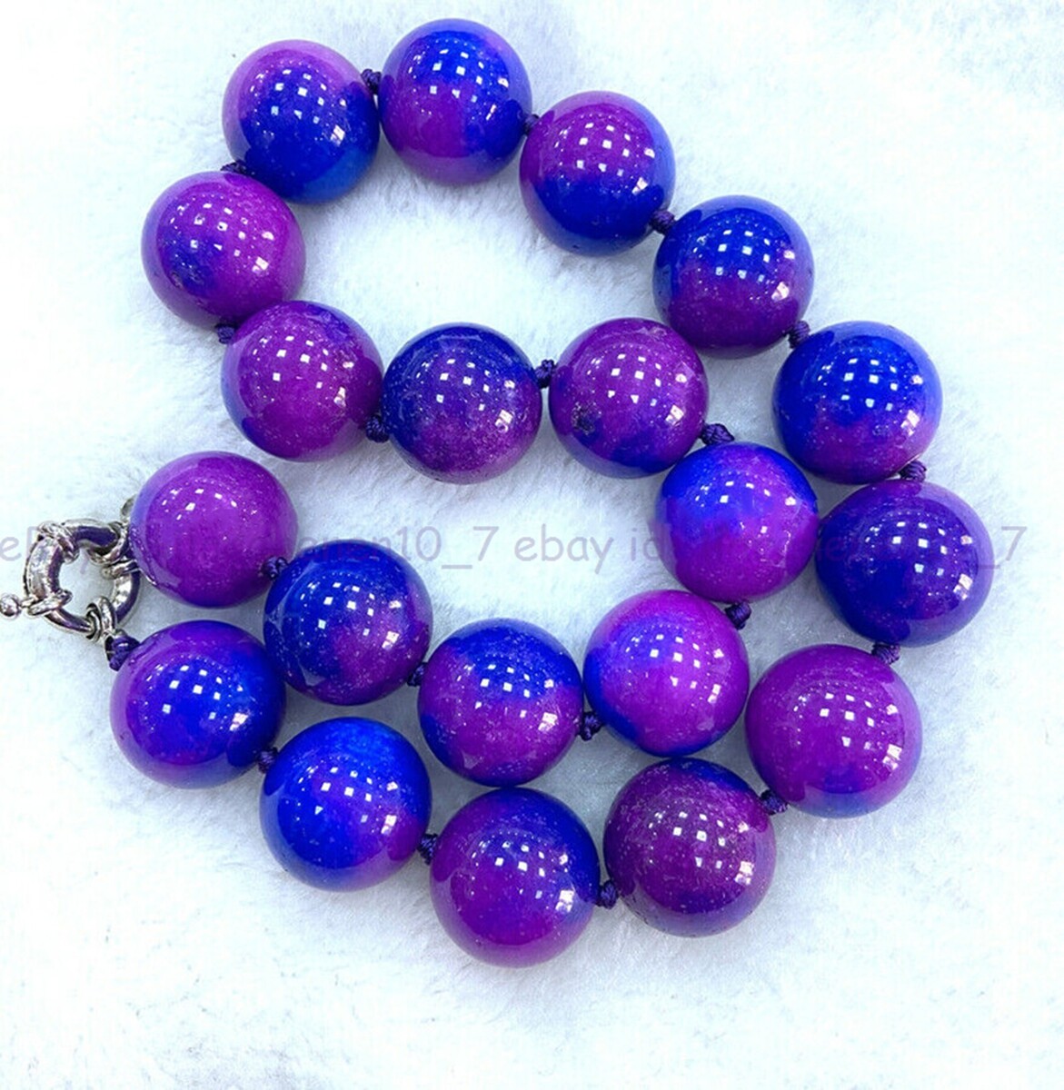 Natural Huge 20mm South Africa Purple Surgilite Round Gems Necklace 18in Z2509