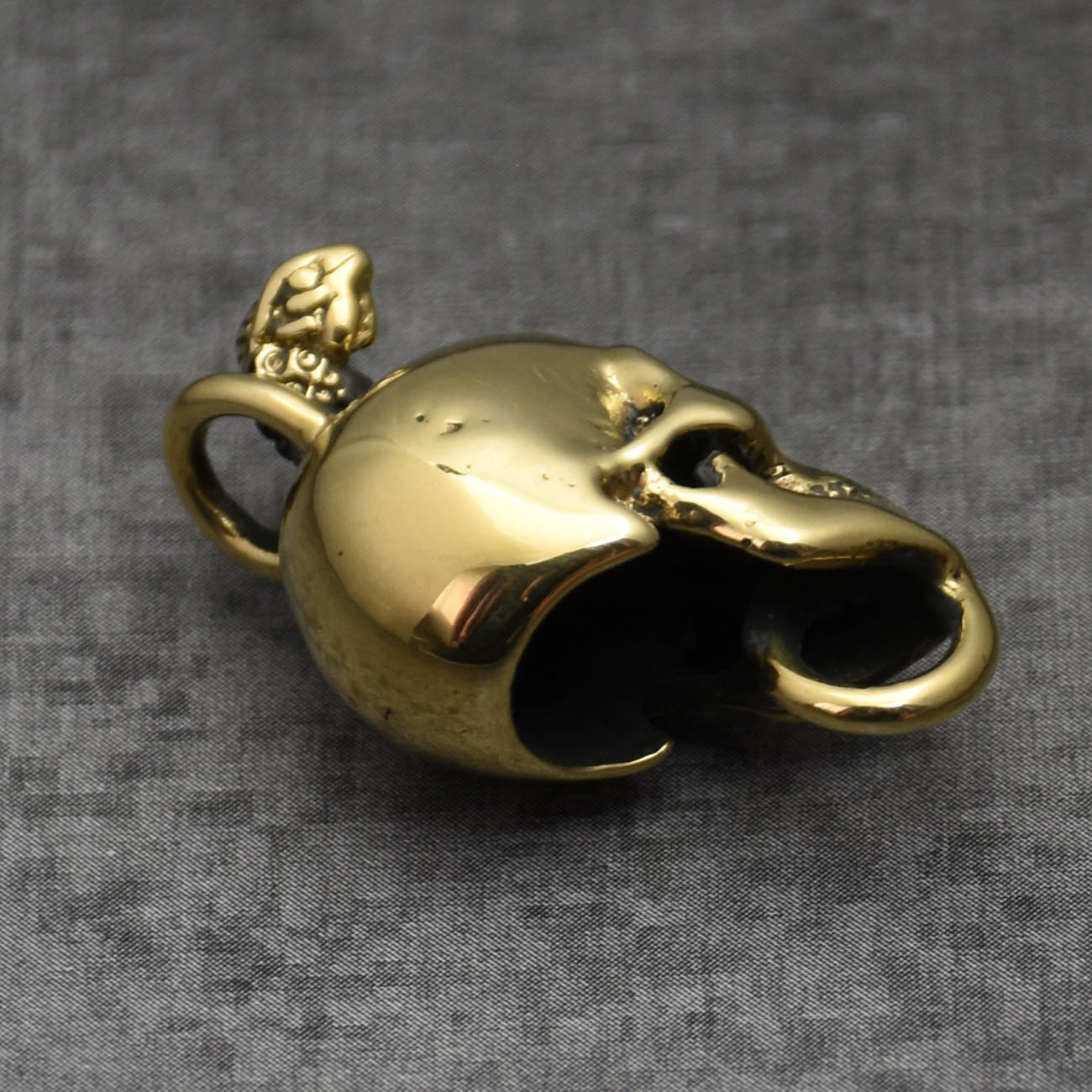 Solid Brass Skull Lizard Necklace Pendant Keychain Pendants