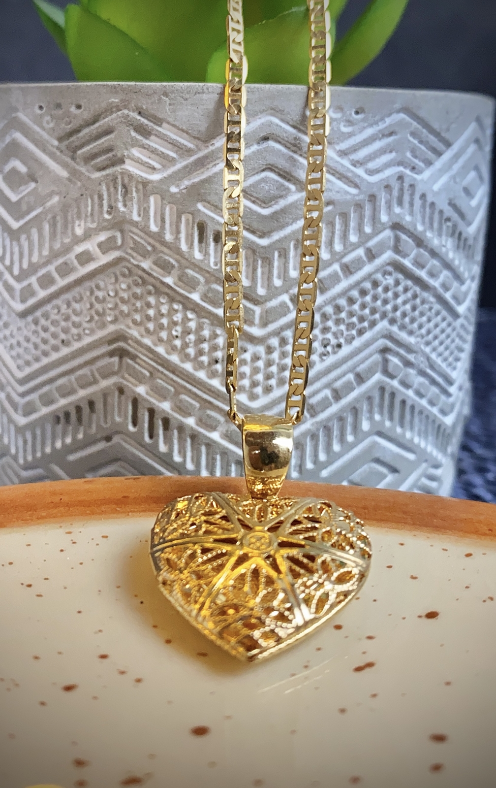 Heart Necklace Charm Pendant Mariner Chain for Womens Girls Gifts Cadena Corazon