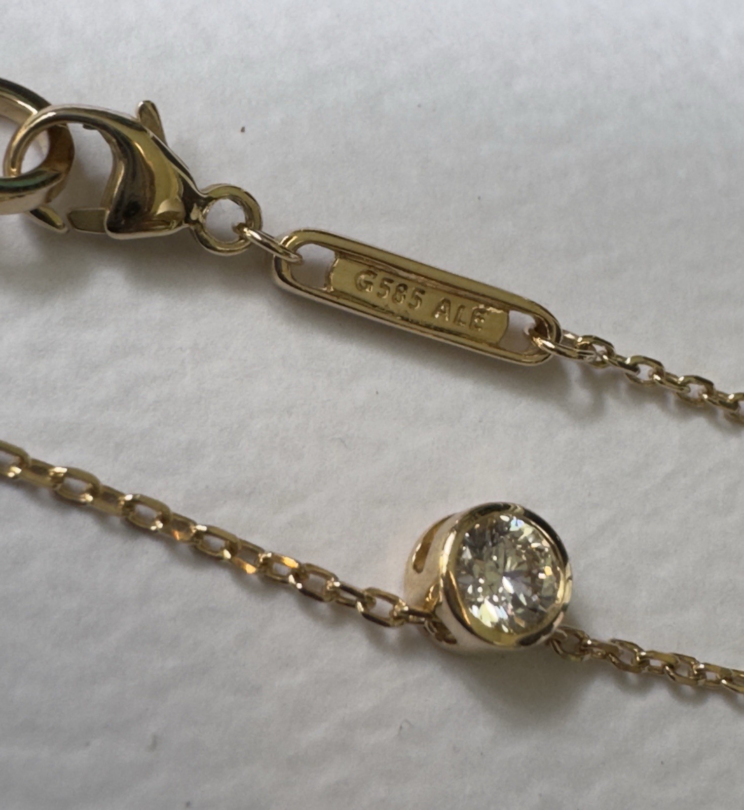 Pandora Era Bezel 14k Gold Lab-grown Diamond Pendant Necklace 0.15ct TW