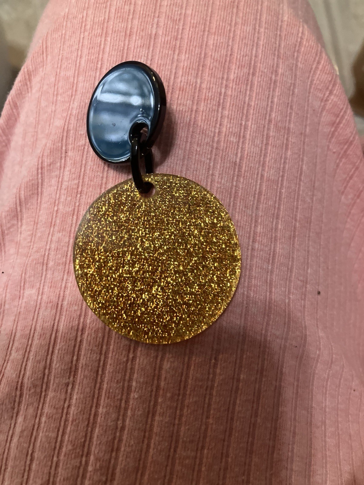 1 earring Clip Marion Godart Paris Encased Golden Glitter Chandelier