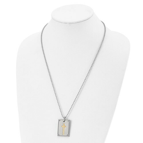 *BRAND NEW* Chisel Stainless Steel with 18k Yellow Gold Necklace SRN2132-24