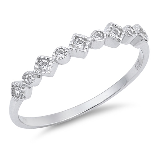 USA Seller Tiny Stones Ring Sterling Silver 925 Best Price Jewelry Selectable