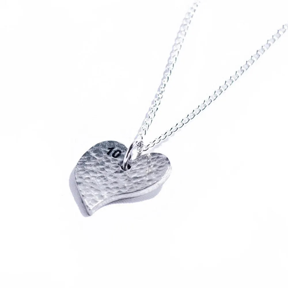 10th Anniversary Pure Tin Pendant Wedding Heart (made from content) Gift UK