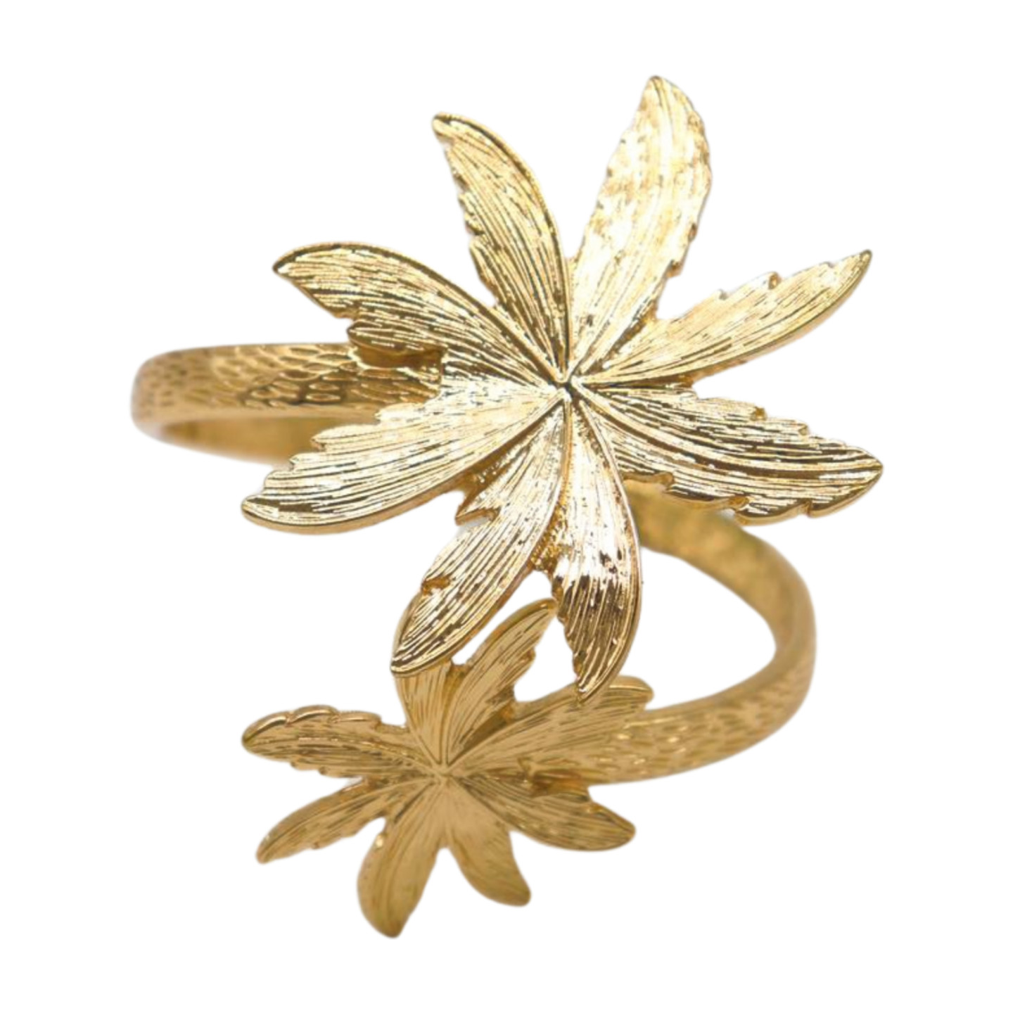 Women Wrist / Arm Cuff Bracelet Gold Metal Flowers Wrap Around Cute Accessory