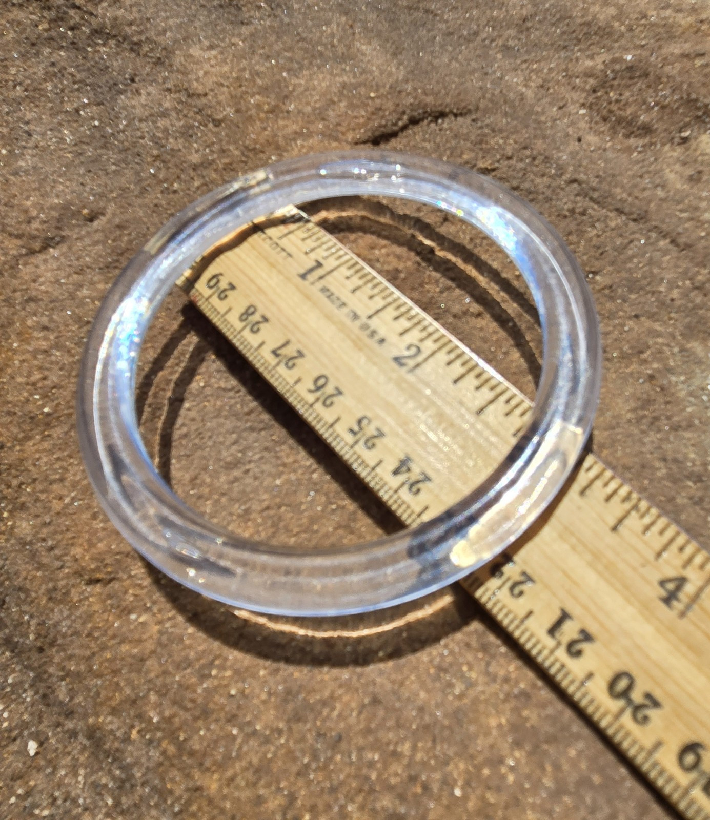Custom Lot 3 Bangle Bracelets Clear with Bubbles and Diamond Cut Black Plastic