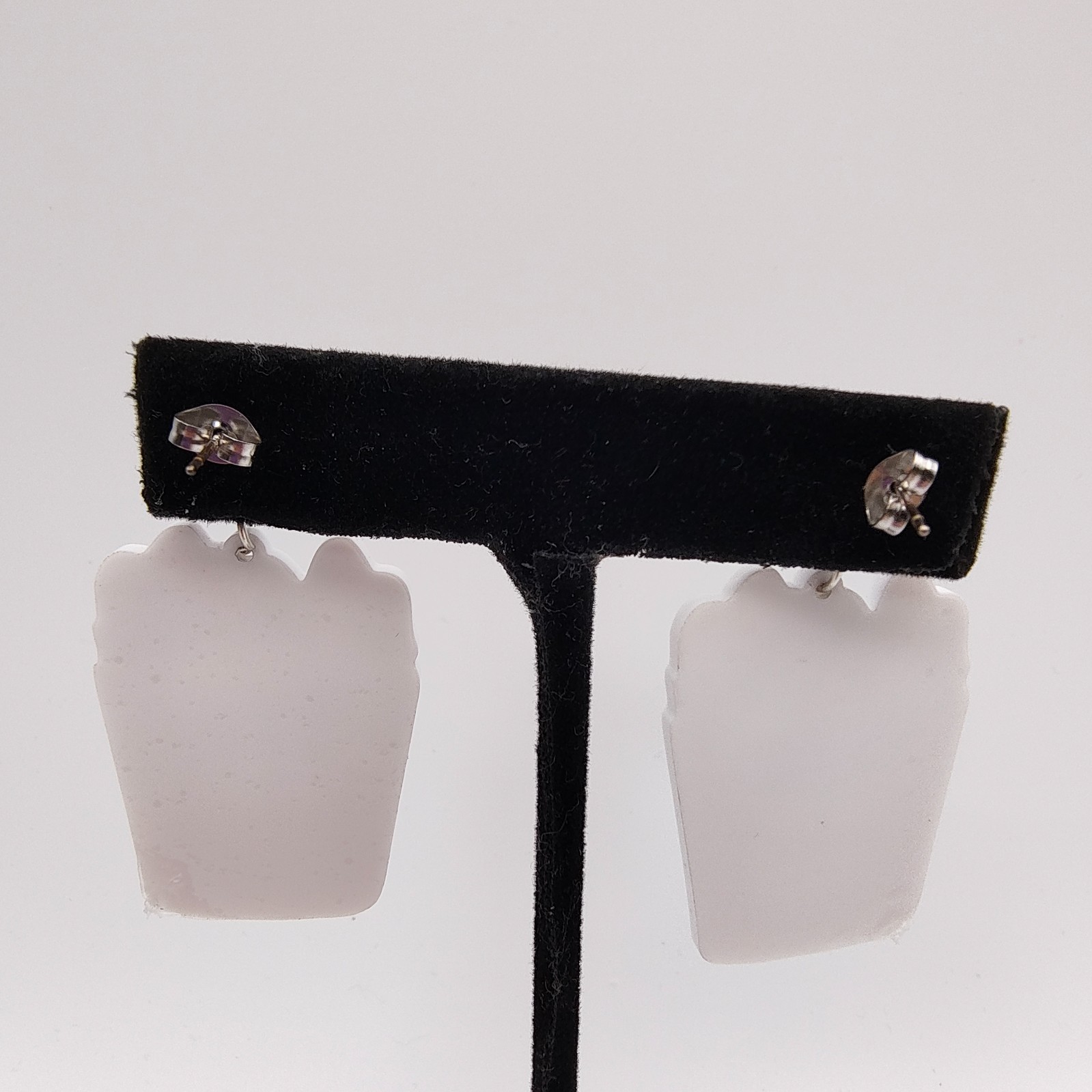 Fri-Yay Dangle Earrings Lipstick Crayon Box Fun Pop Art Statement Pierced Stud