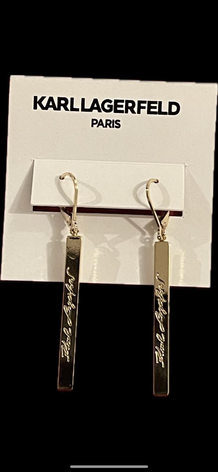 Karl Lagerfeld Gold Bar Signature Earrings NEW $38 09G00023
