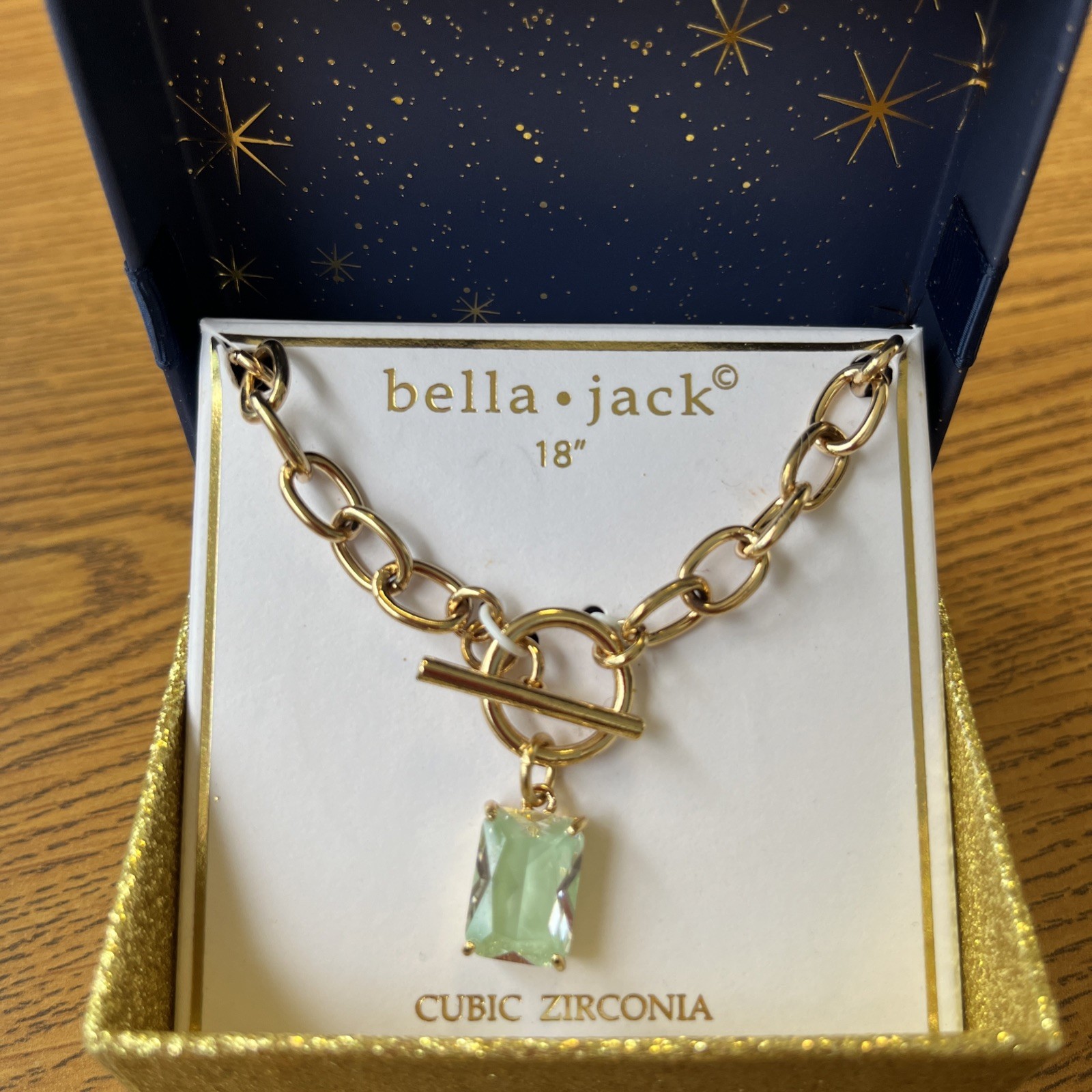 New BELLA JACK Light Blue Cubic Zirconia Necklace ~ NIB