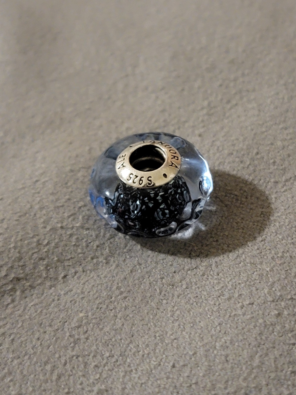 PANDORA Wavy Dark Blue Murano Glass Ocean Charm