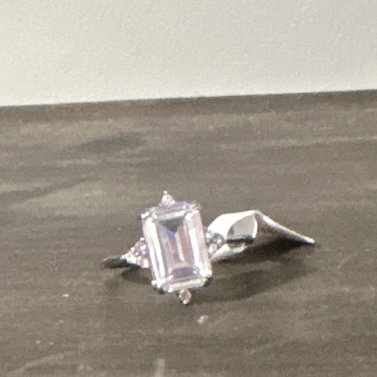 BP OG Solitaire Emerald Cut CZ Stone The Everlie Ring Sz 10 Hematite Plating CZ