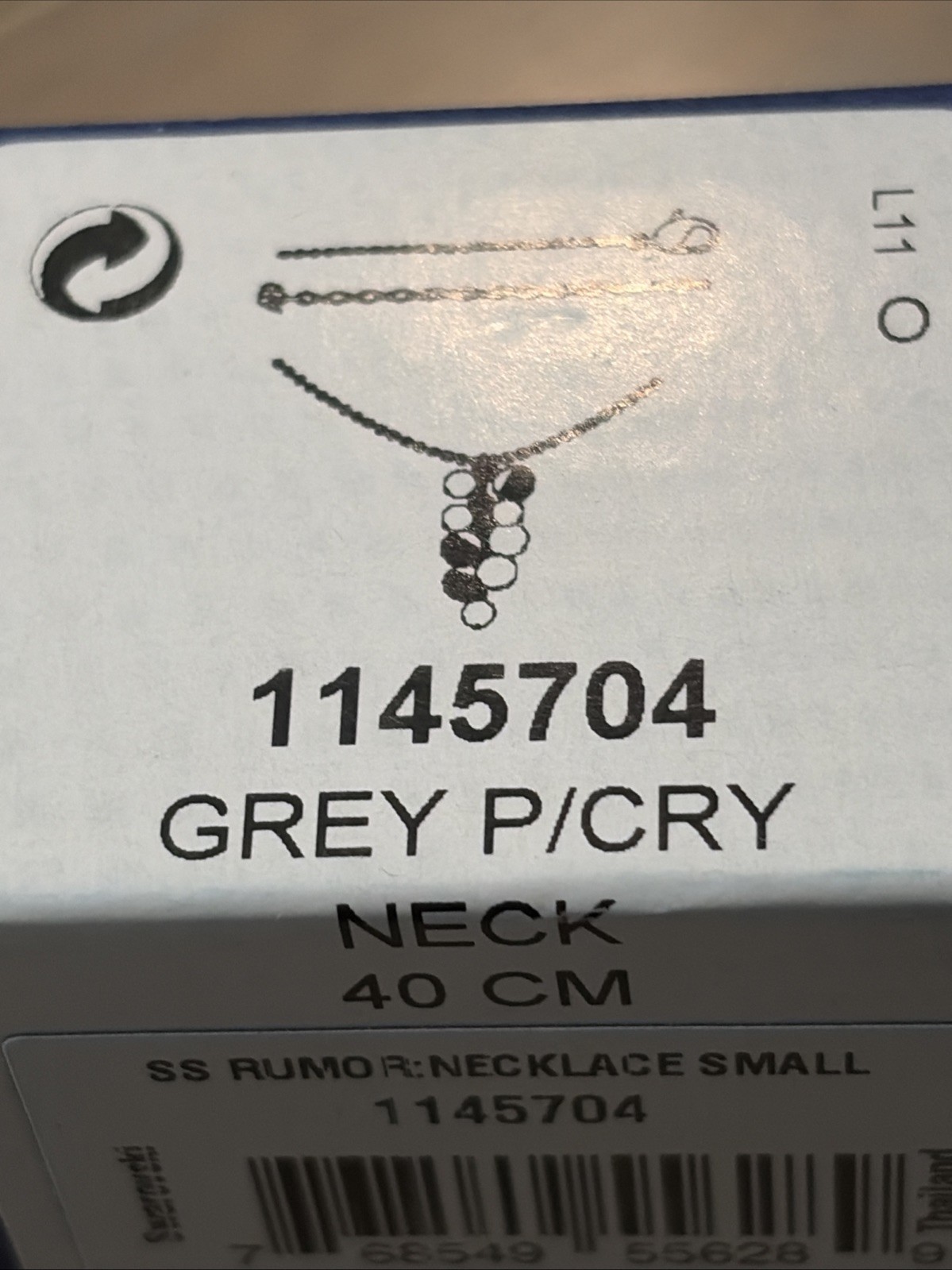 Authentic Swarovski Pave Crystal & Gray Pearl Cluster Pendant Necklace NIB $95