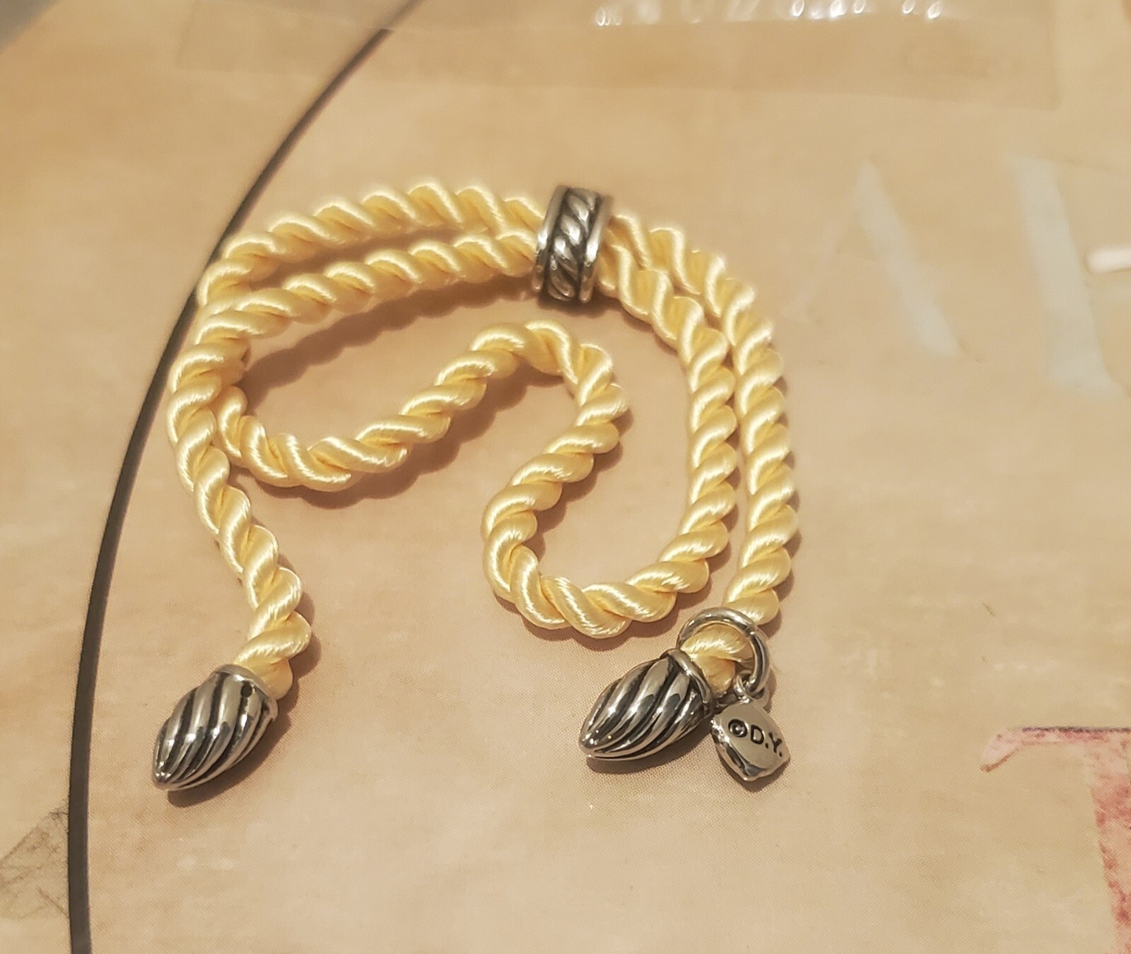 David Yurman Adjustable Rope Bracelet Pale Yellow Great Yurman Color