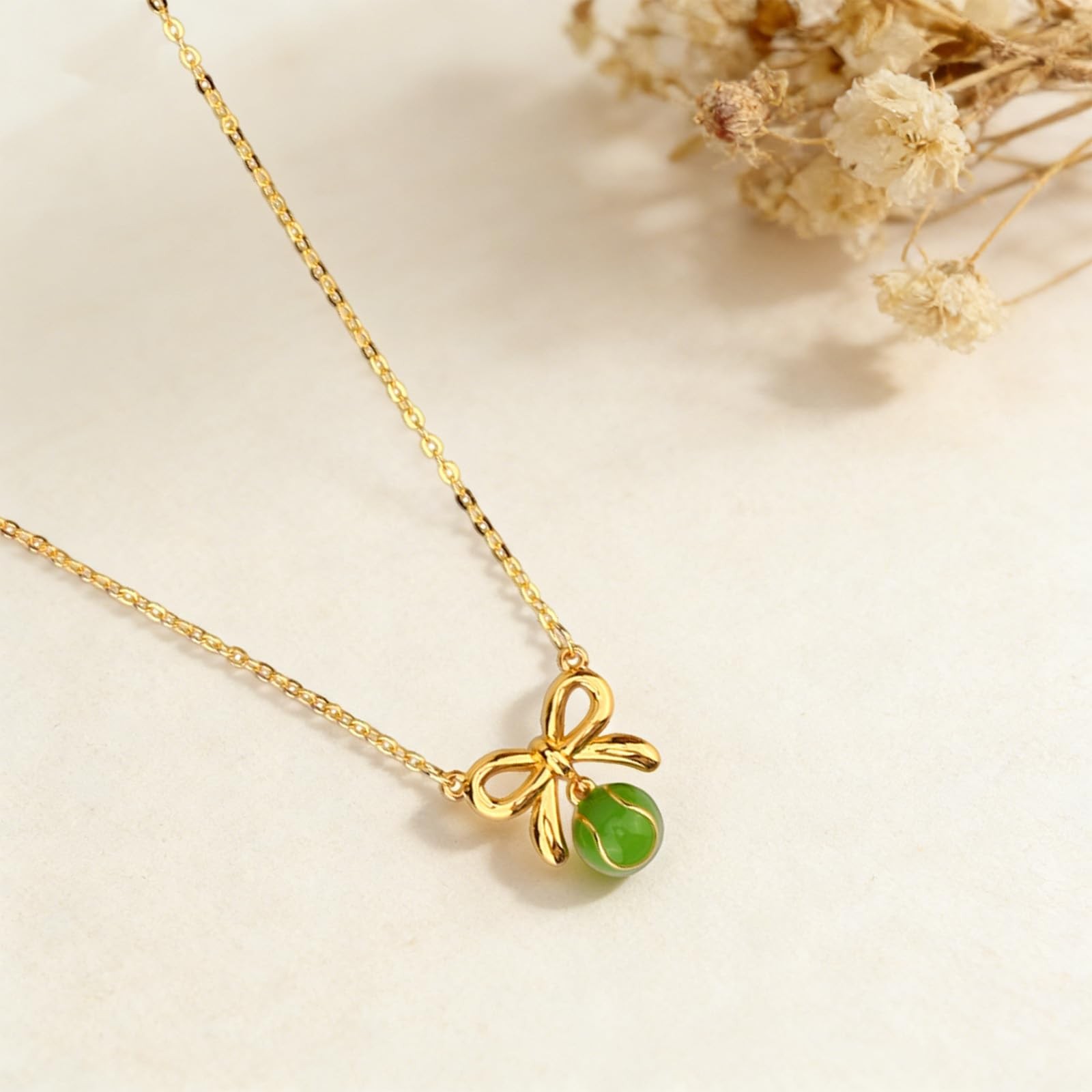 Mikovivi Tennis Necklaces, 40+5cm/16+2in Adjustable Bow Medium, gold-tone