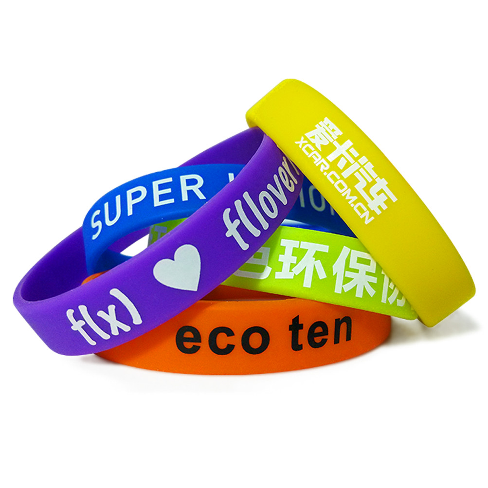 Custom Silicone Wristbands Personalize Engraved Rubber Bracelets Gifts Events