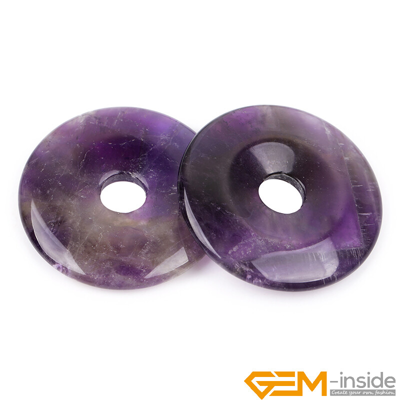 Natural Assorted Stones Round Donut Beads For Pendant Earring Necklace 1 Pcs AU
