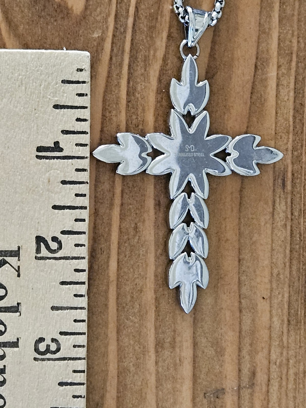 Steel By Design Mother Of Pearl Cross Pendant 23 In