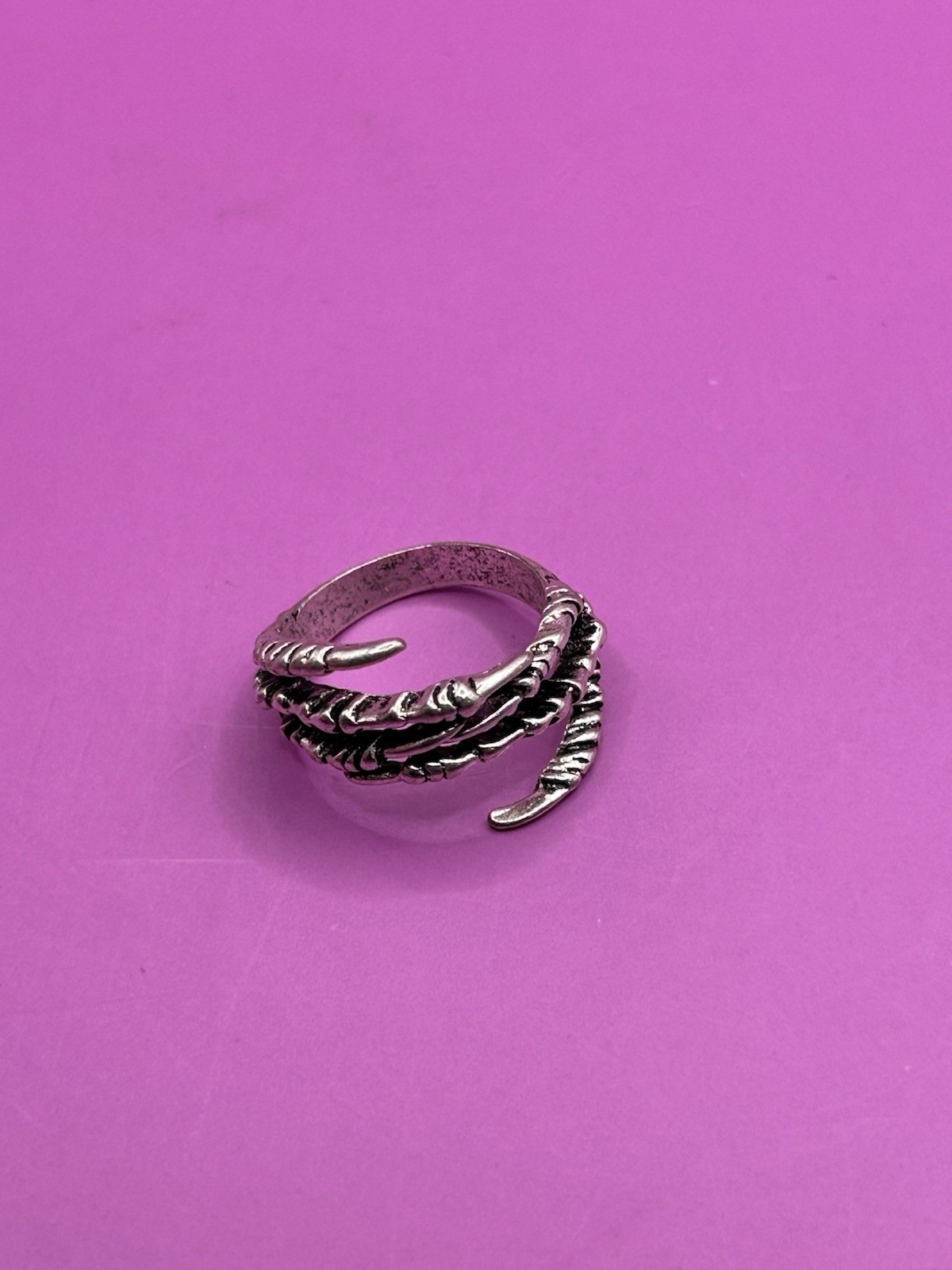 Dragon, Reptile, Claw Ring, Renaissance, Halloween, Silver Color
