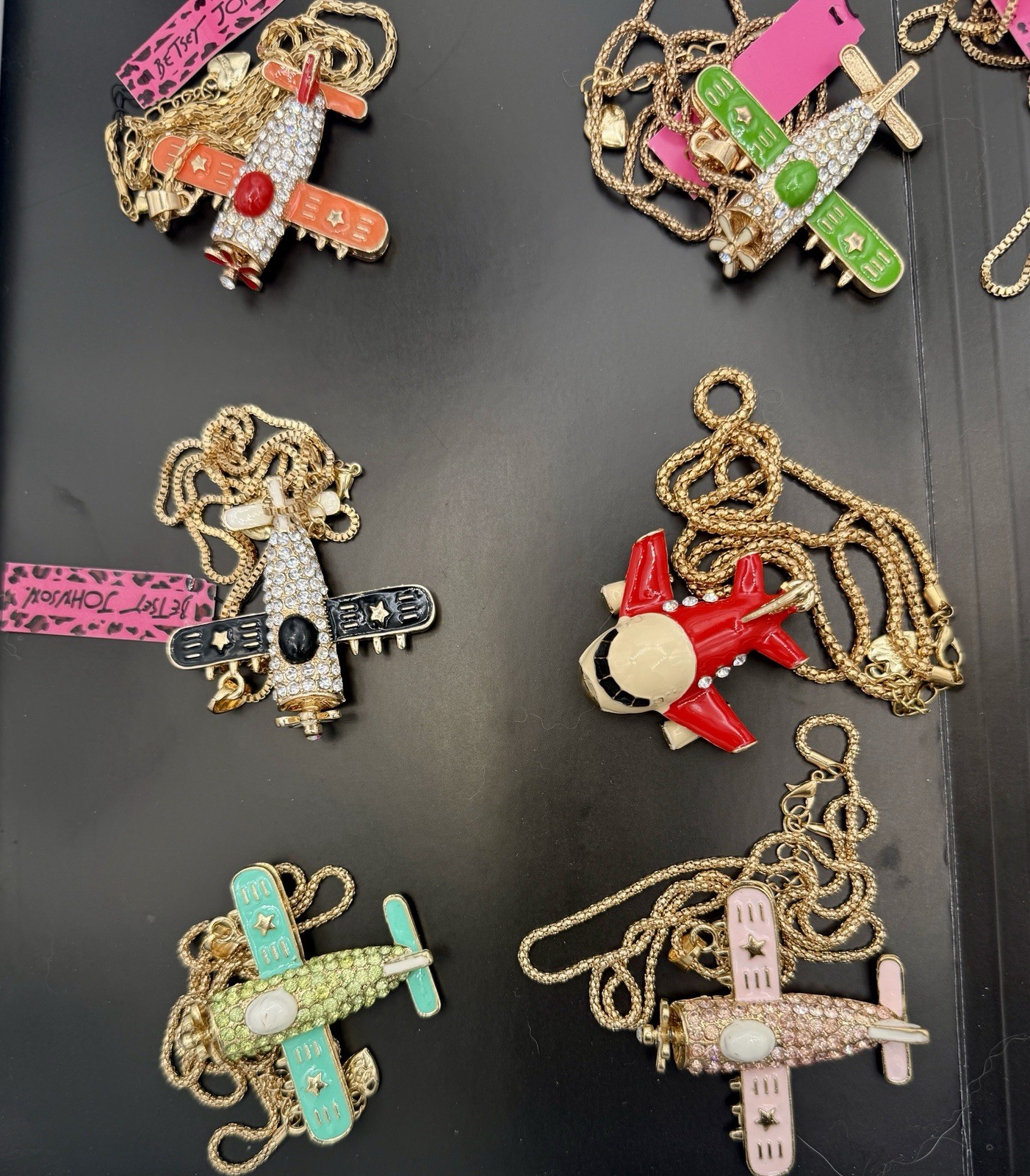 NWT Betsey Johnson Pave Crystal Airplane Necklace! Your Choice $14! BRAND NEW