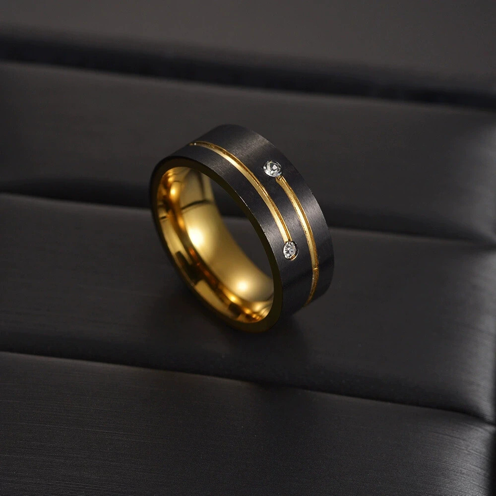 Stainless steel Concise Colour Composition Stainless steel Ring