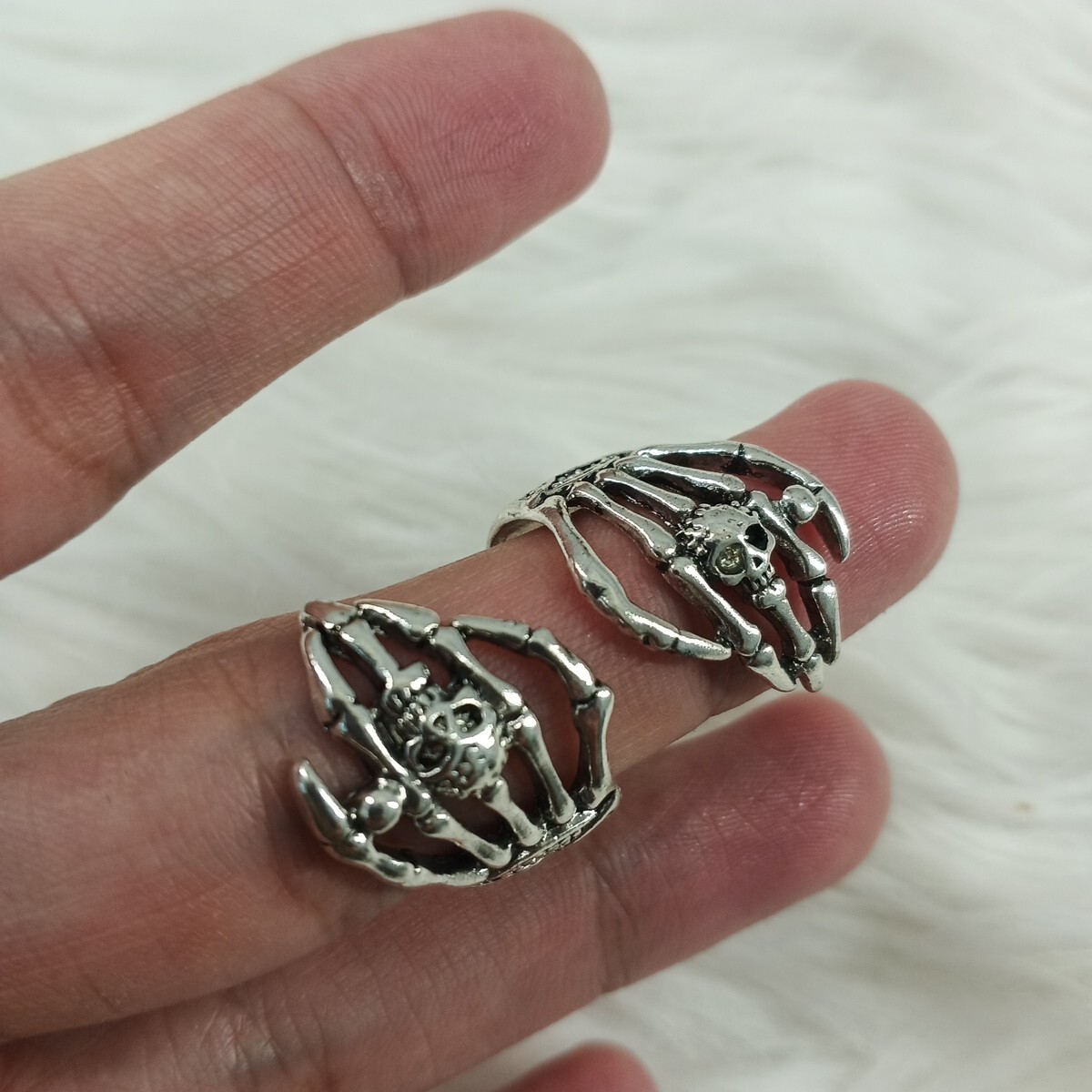 Men’s Bones Halloween ring size 6 alloy silver plated tarnish Fashion Jewelry