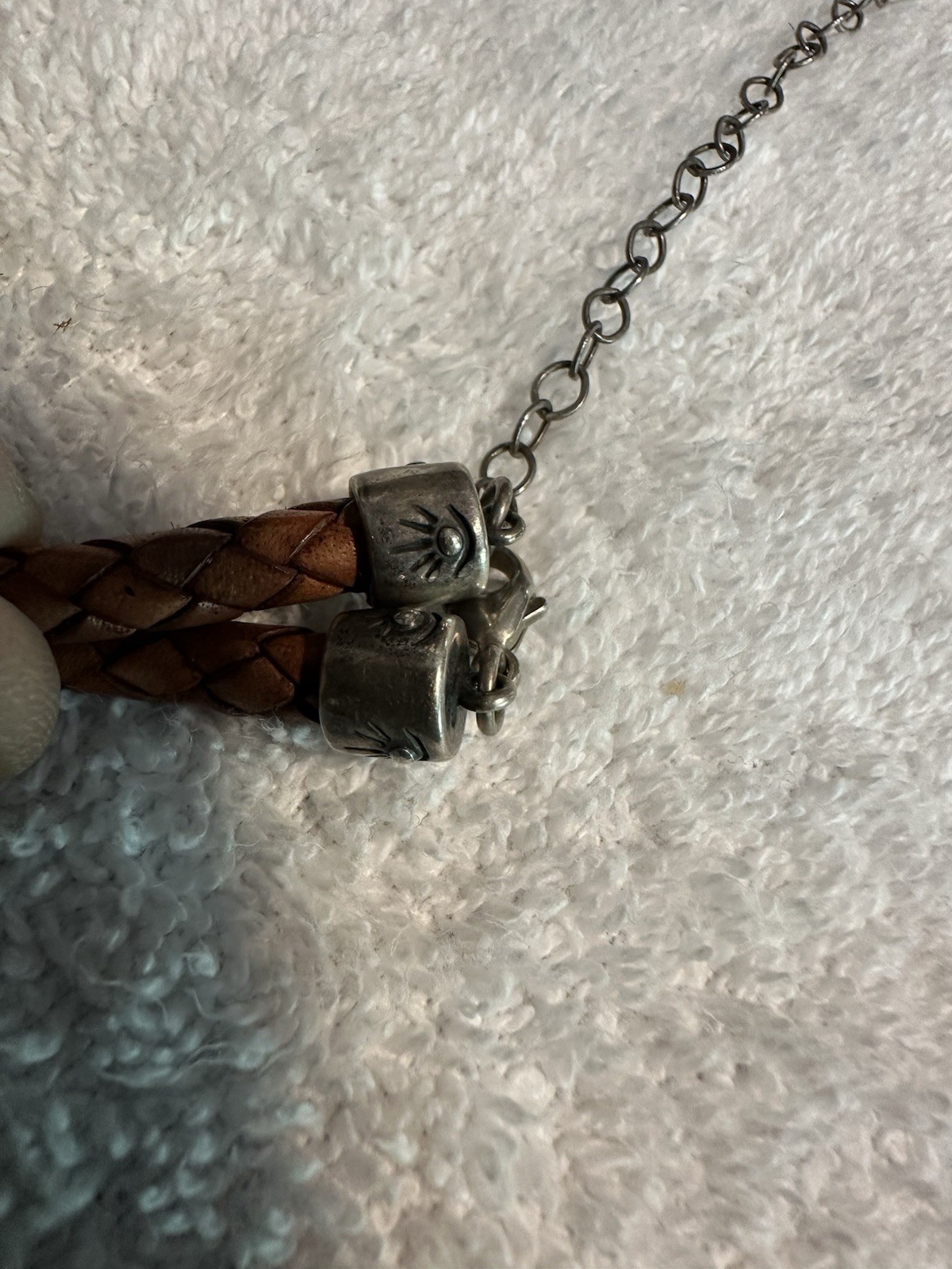Native Made Signed RB925 Sterling Silver Turquoise & Jasper Pendant Necklace 22″