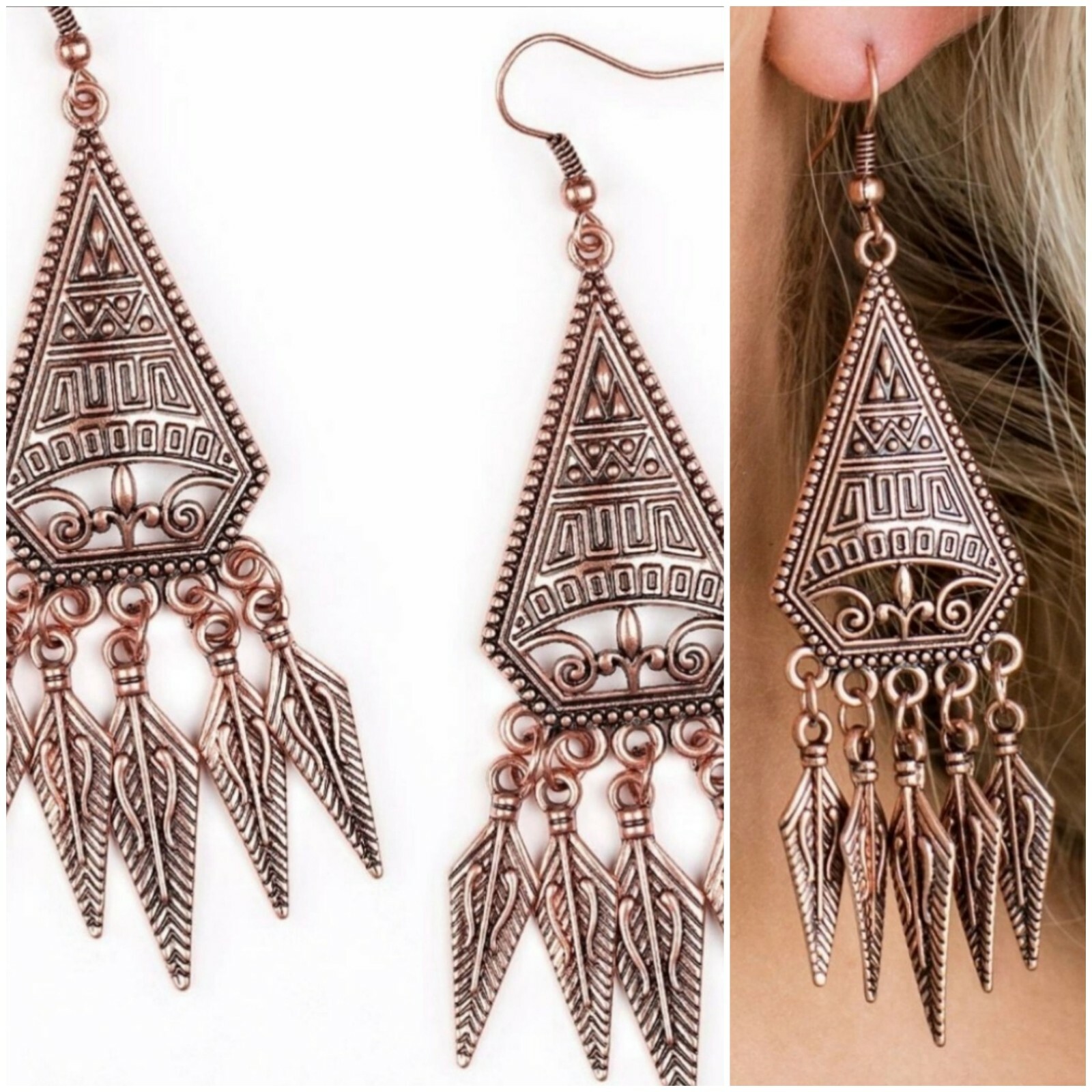 ME OH MAYAN COPPER EARRINGS