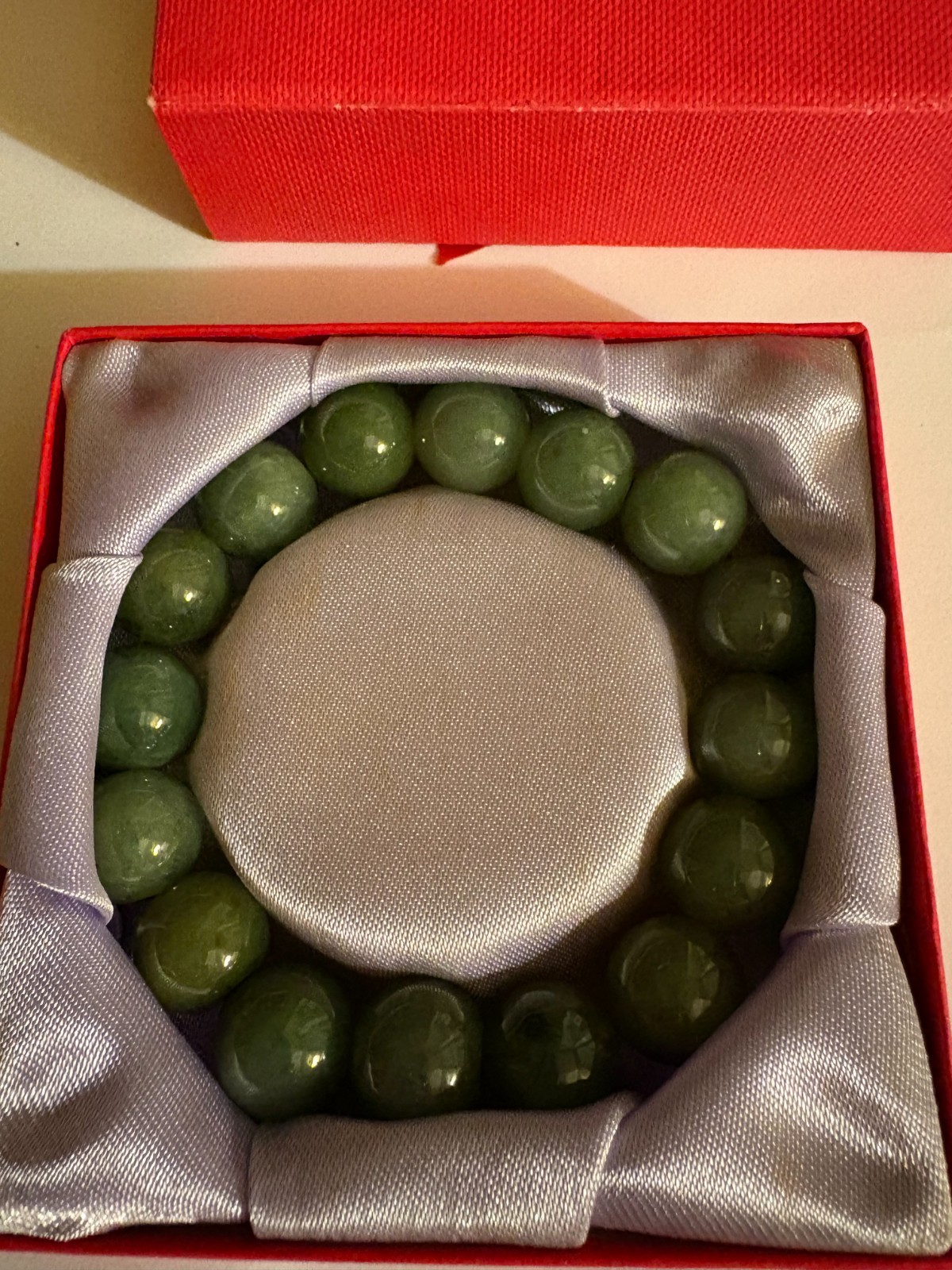 Chinese Green Jade Stone Bracelet 3.5″ in Diameter