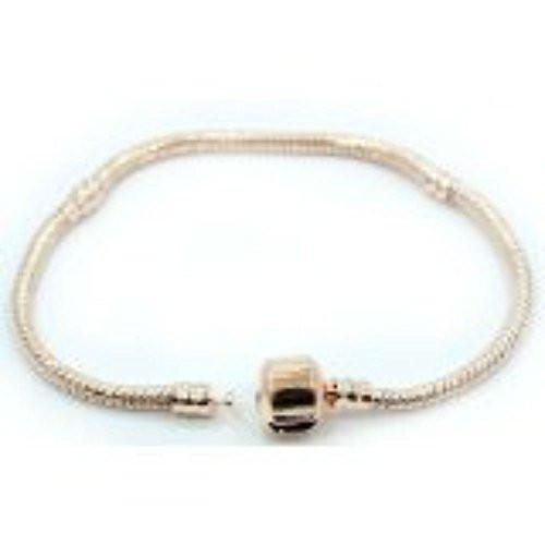 8.0″ Rose Gold Plated Snake Chain Barrel Clasp European Style Fits European Zabl