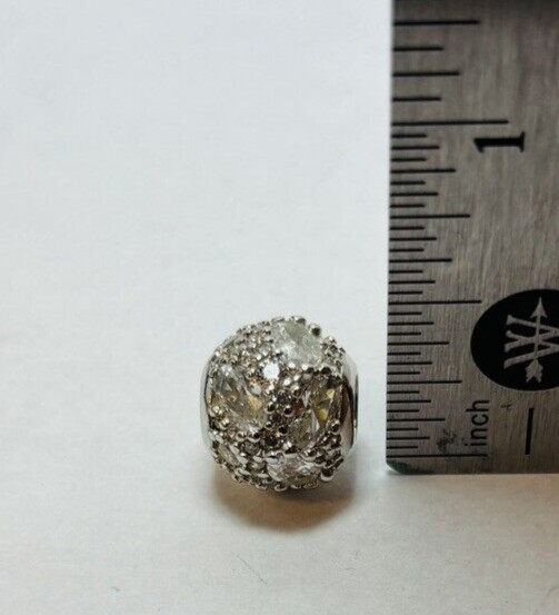 Gnoce Sterling 925 Silver Always with You Pure White CZ Bead Charm – .09