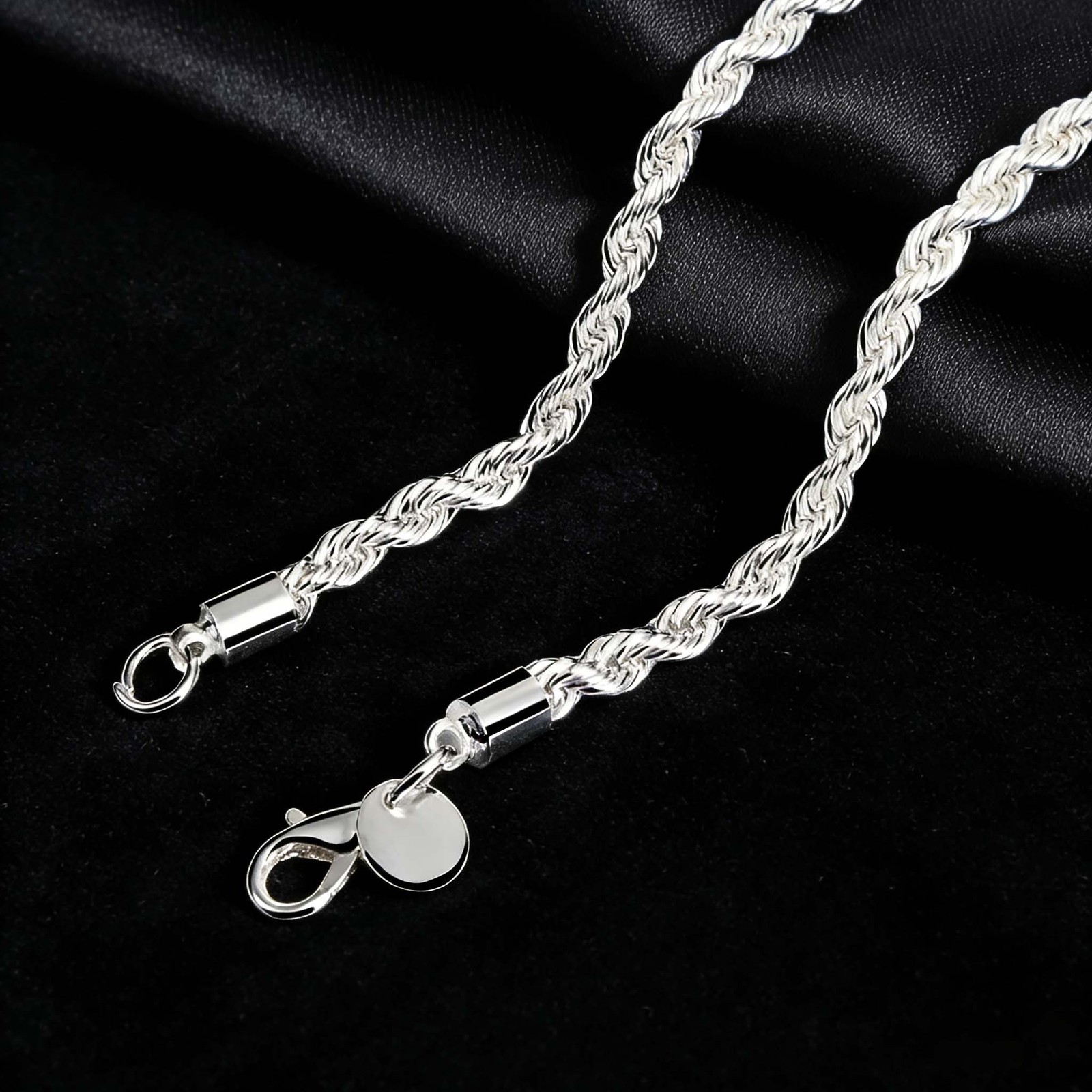 2Pcs Classic Twisted Rope Chain Set – Necklace & Bracelet for Everyday Style