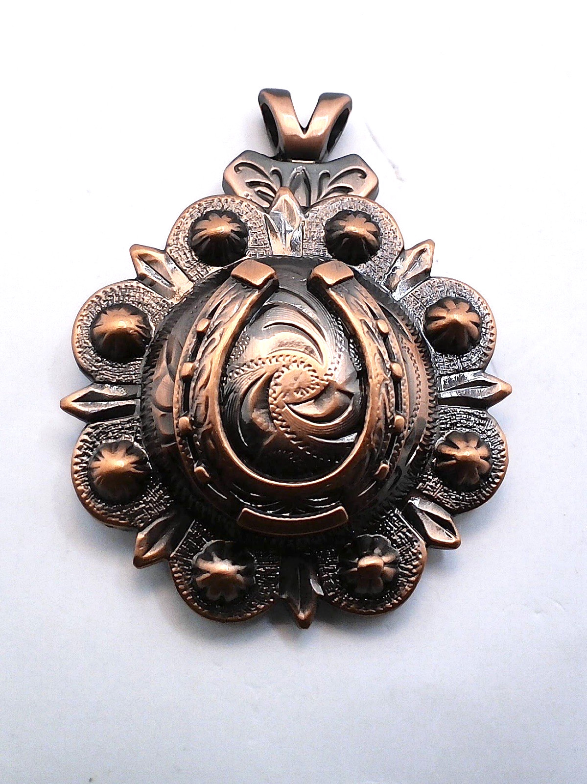 Horseshoe Concho Adapter | Screw-Back | Antique Copper | Interchangeable