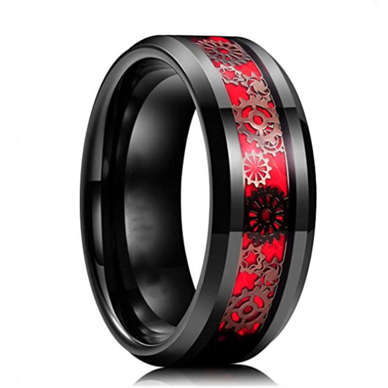 Unique Gear Ring Men Stainless Steel Titanium Gold Silver Black Ring Sizes 6-13⇓