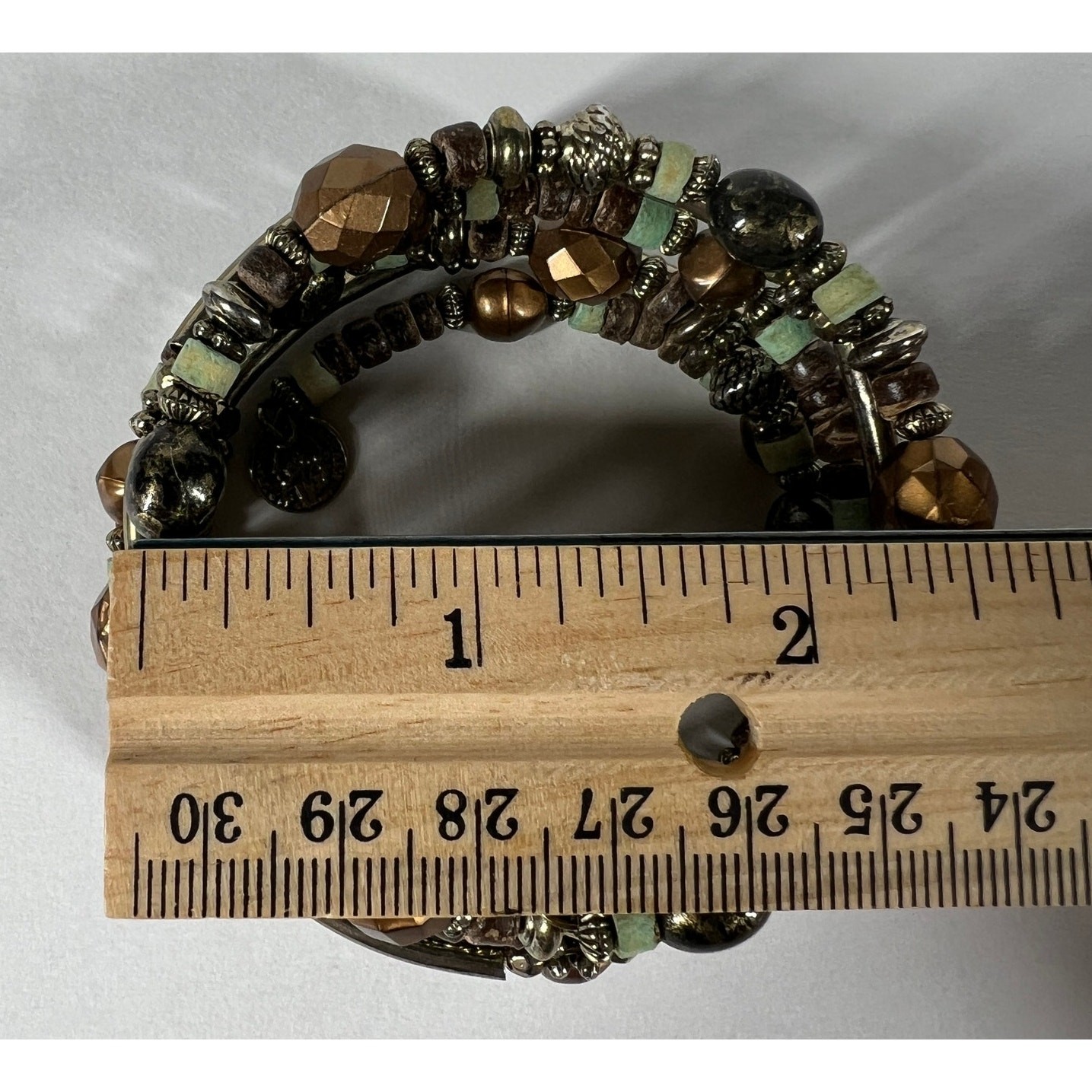 Womens Contemporary Multi Strand Beaded Stretch Wrap Bracelet Earth Tone Boho