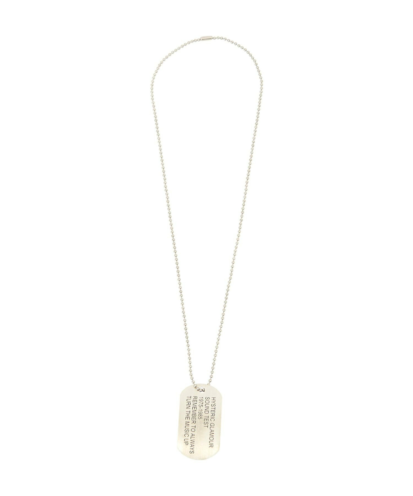 HYSTERIC GLAMOUR Guitar Girl Ball Chain Necklace Pendant Silver Japan Authentic