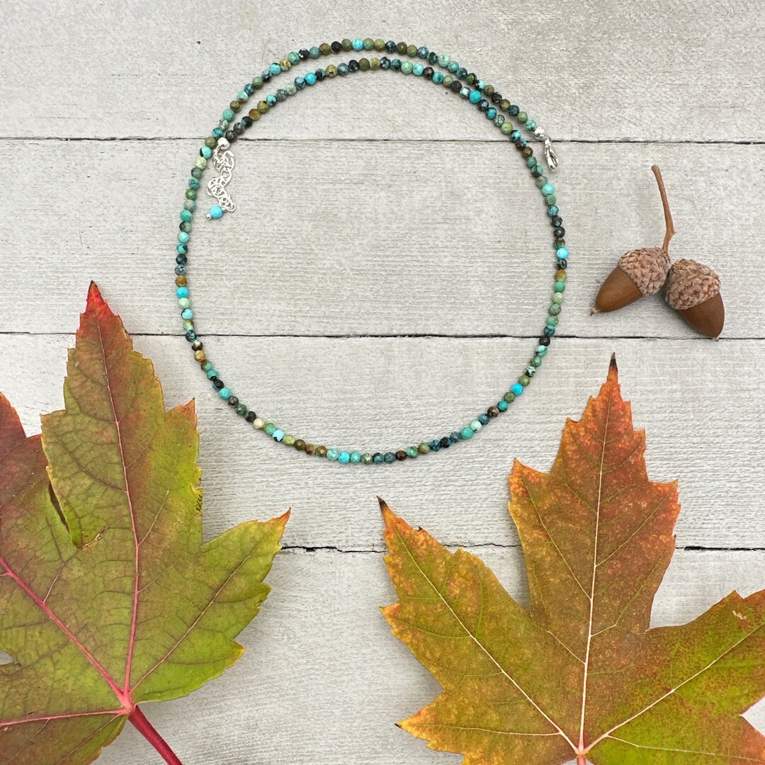 Genuine Turquoise Choker Necklace Healing Waterproof Layering Women Neck Jewelry