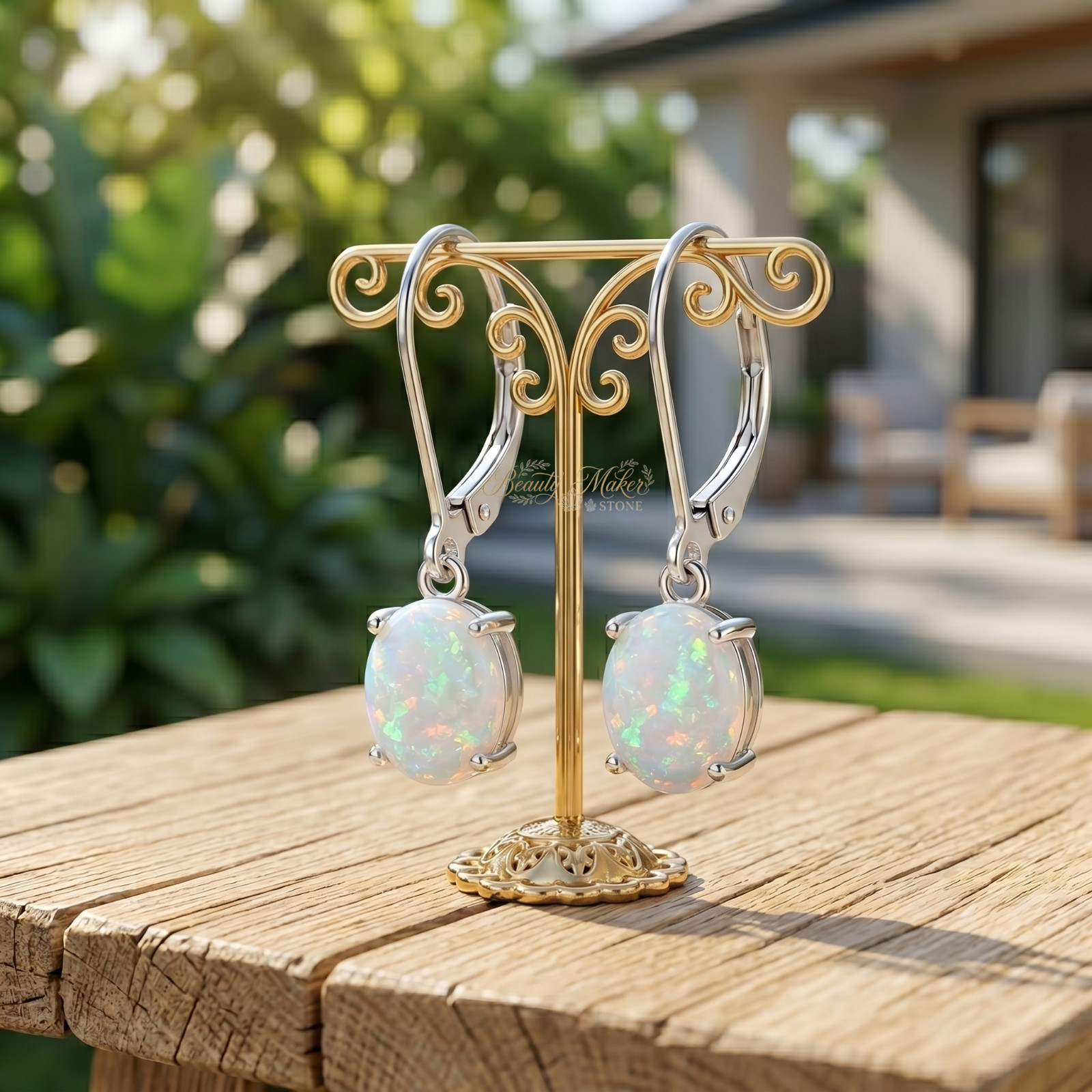 Genuine Fire Opal Drop Earrings Elegant Daily Wear Accessory Gift for Women