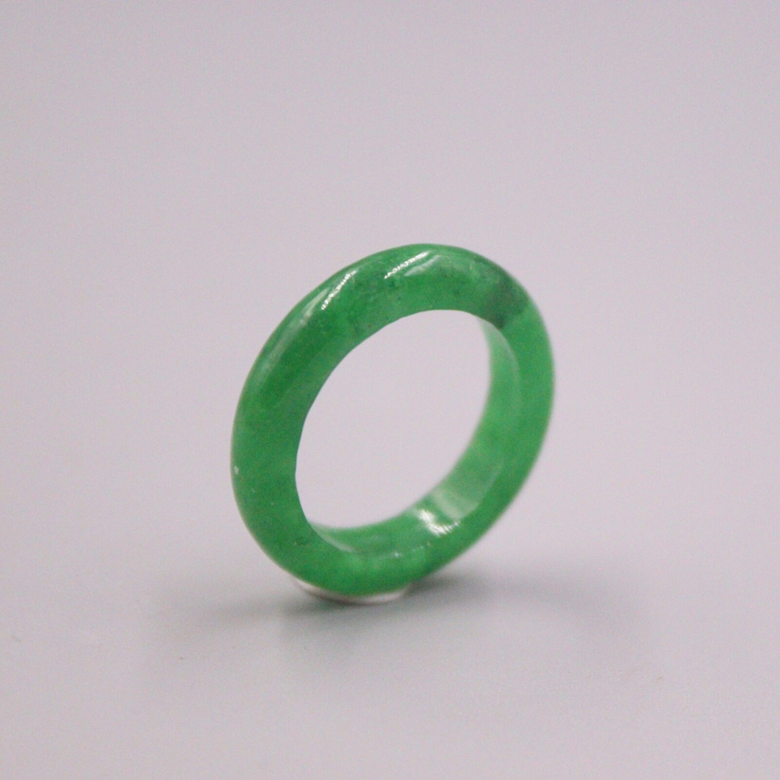 Women’s Chinese Green Jadeite Jade Ring Band Real Genuine Heating Jade Size 9