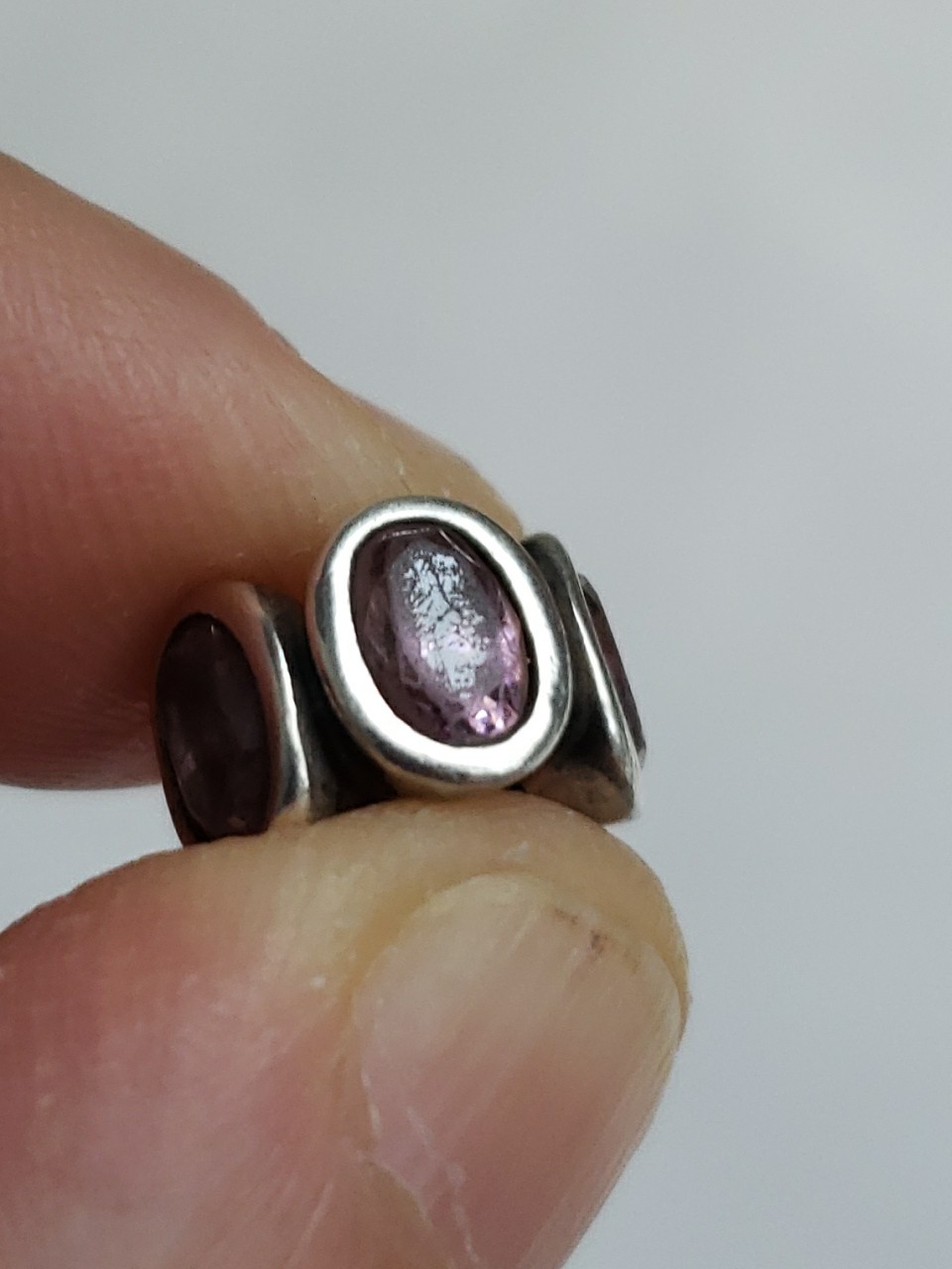 Pandora S925 ALE Pink CZ Oval Lights Charm Read Description