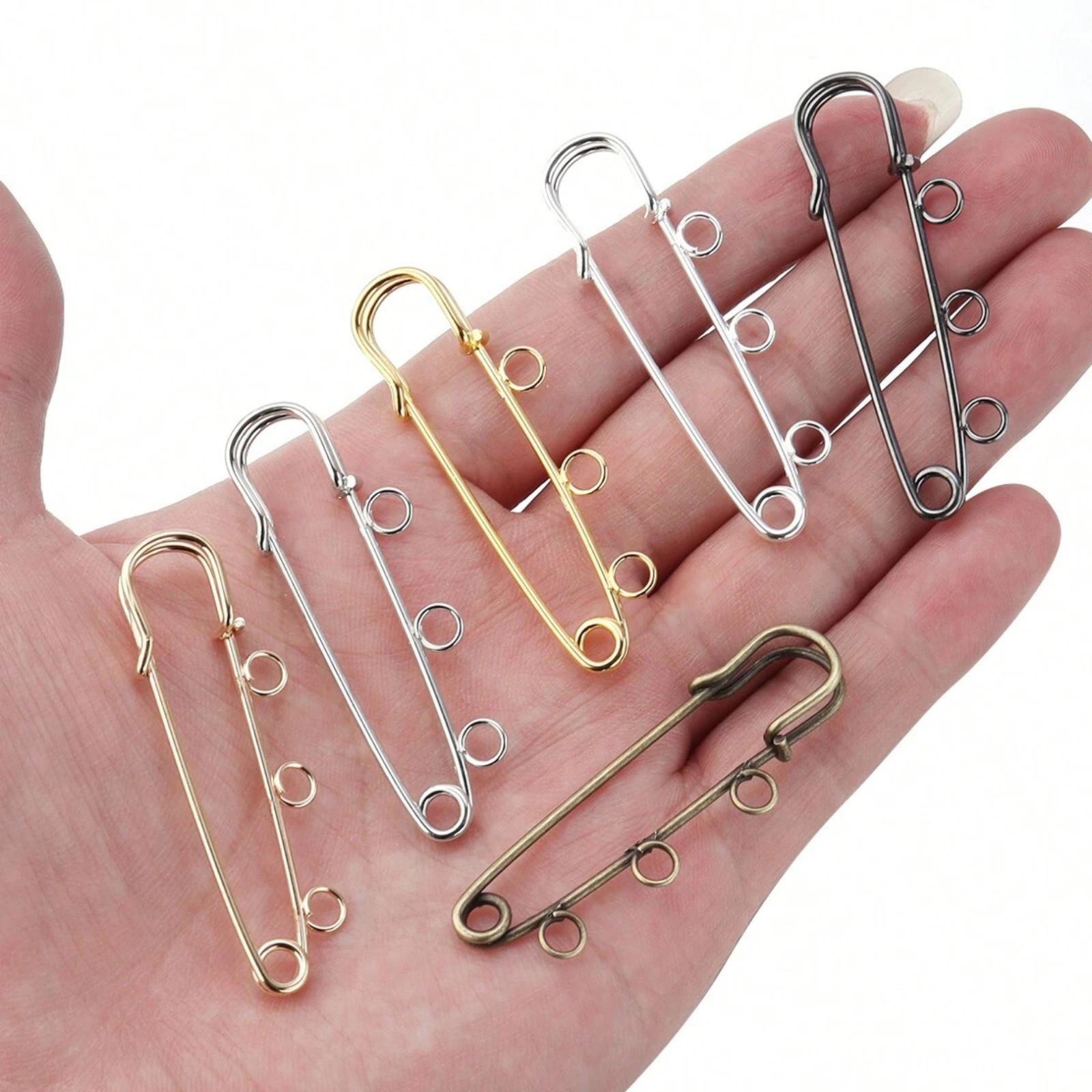 5PCS Kilt Pins 3 Loop Hole Extra-large Brooch Safety Pins TOP QUALITY Jewellery