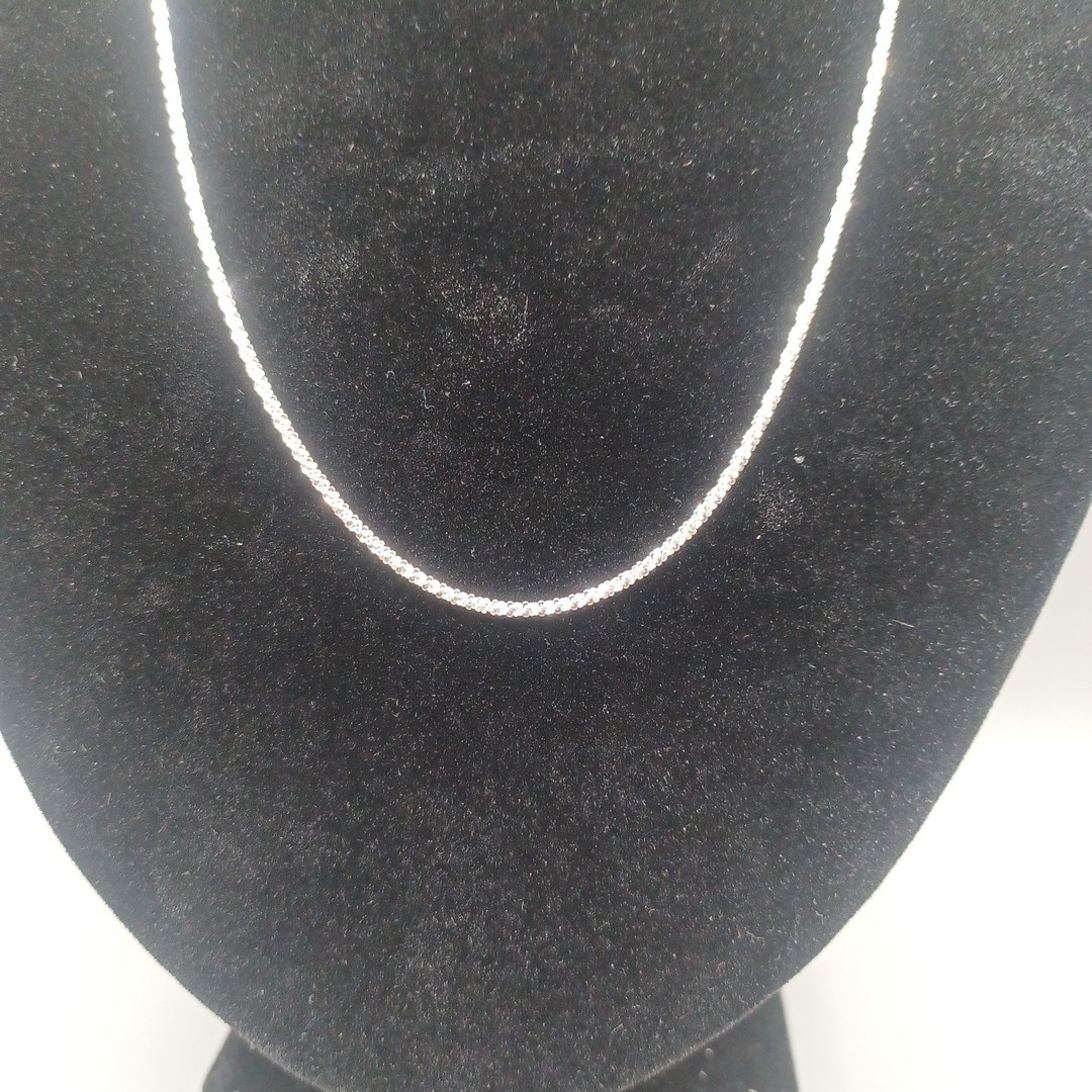 22” 925 Sterling Silver Necklace Criss Cross Chain 2mm Lobster Slide Adjustable