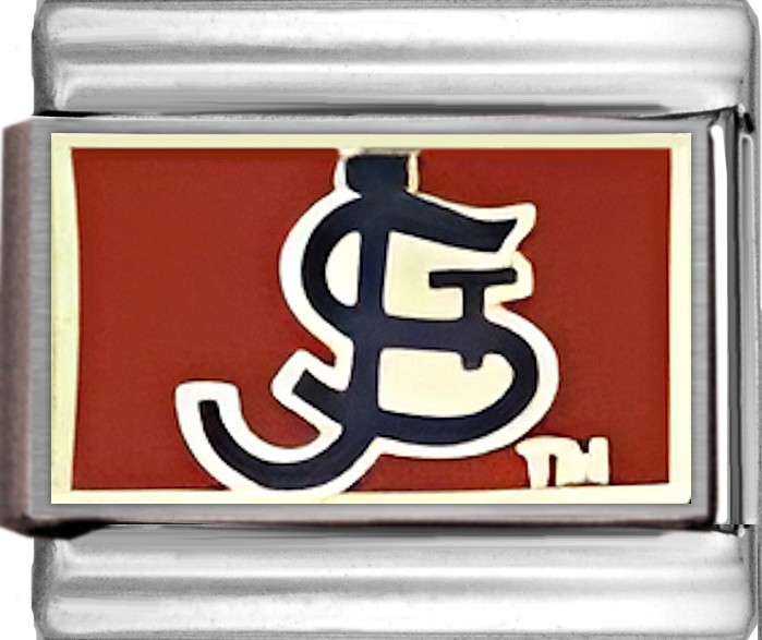 Licensed Saint Joseph’s University The Hawk SJ Text On Red Italian Charm