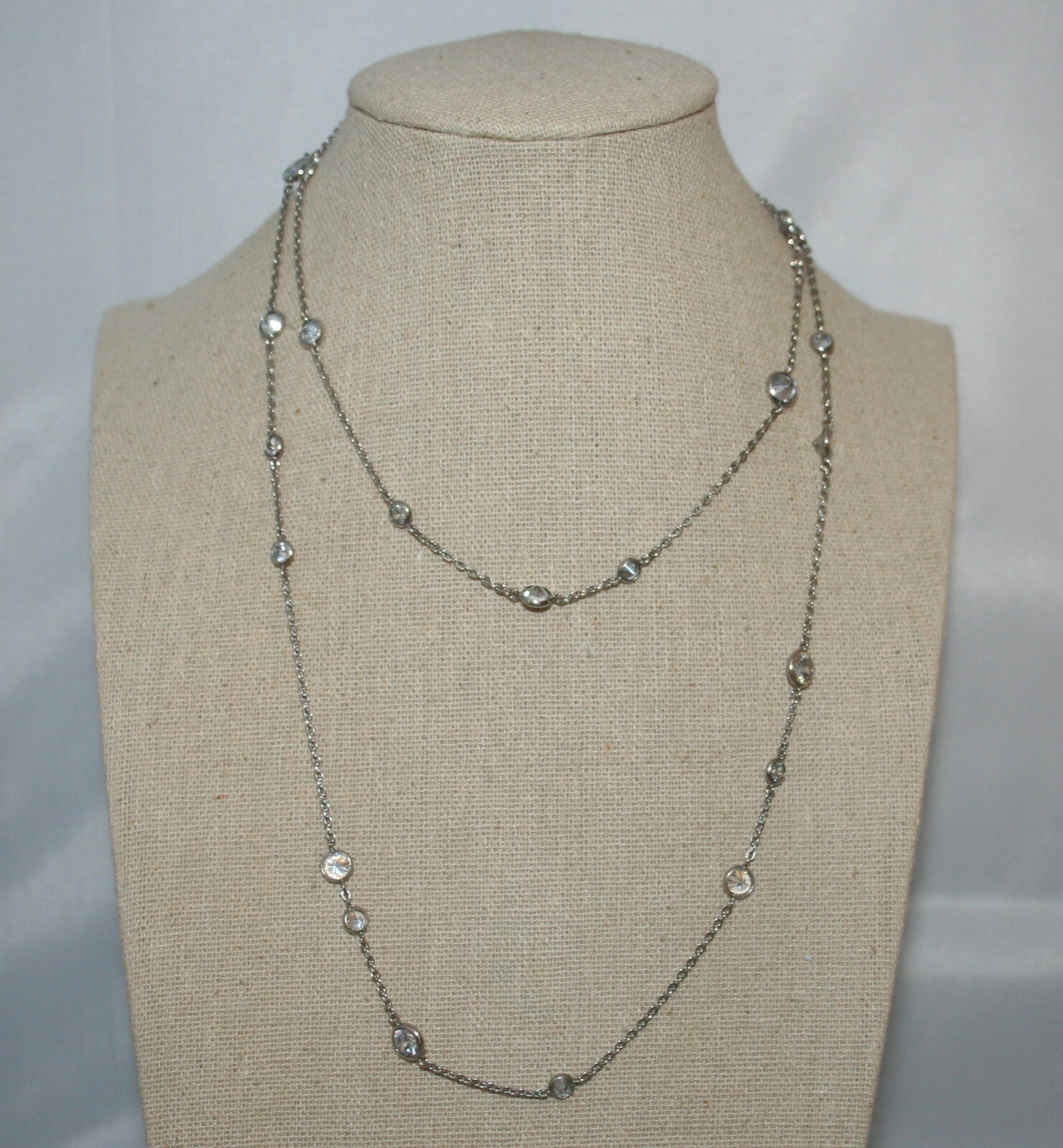 Silpada Sterling Silver “Scattered Stars” Cubic Zirconia Long Necklace N2152 32″