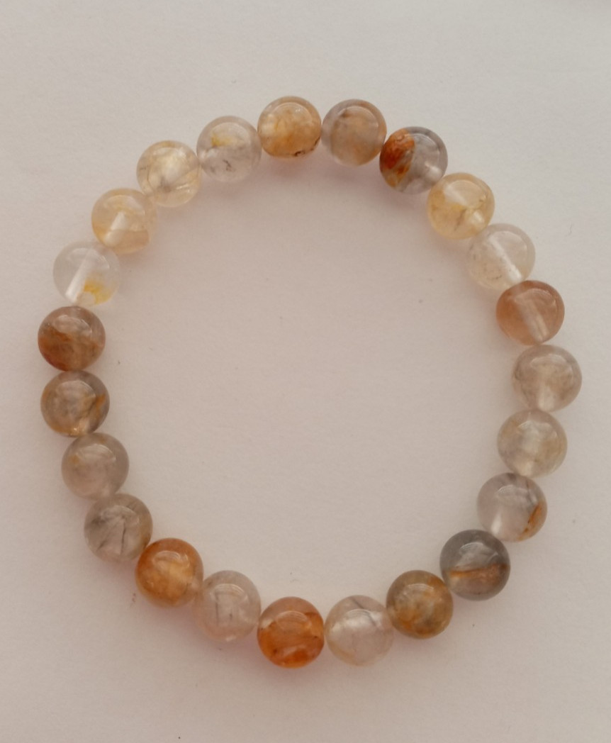 NEW 8MM CLEAR/GRAY/BROWN QUARTZ BRACELET , BUY ANY 2 GET 3RD FREE